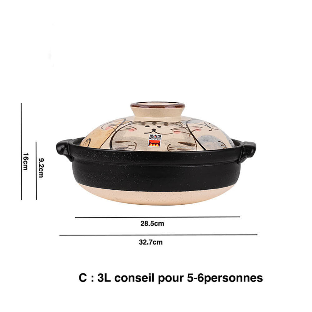 Cocotte Wangoyaki avec motif mignon chat