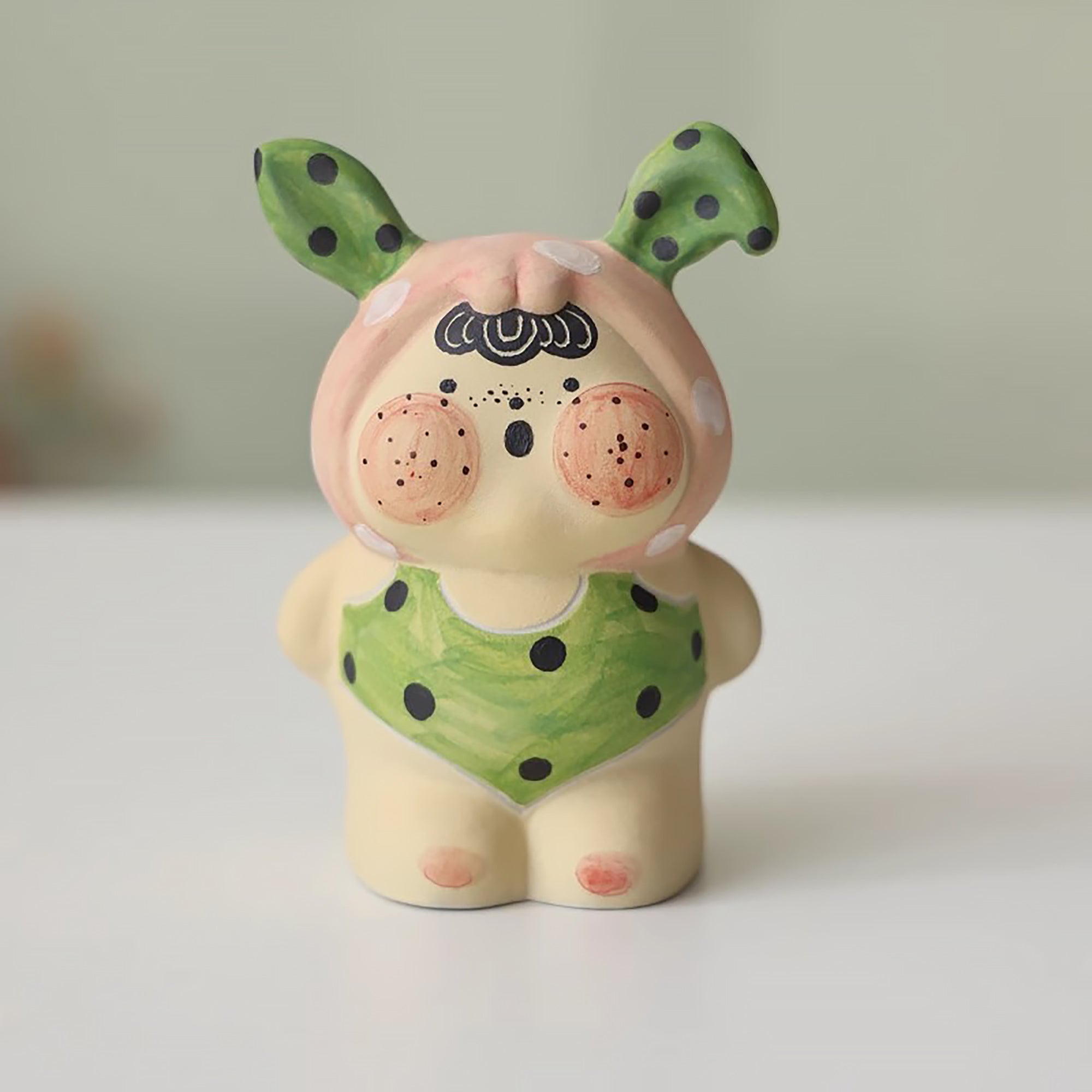 Figurine poupée artisanale en céramique faite à la main