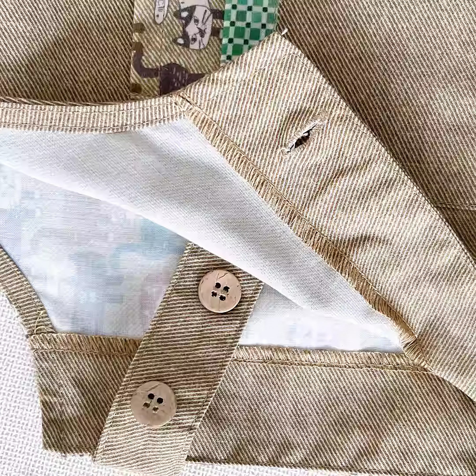 Tablier Kusuguru réversible avec motif chat