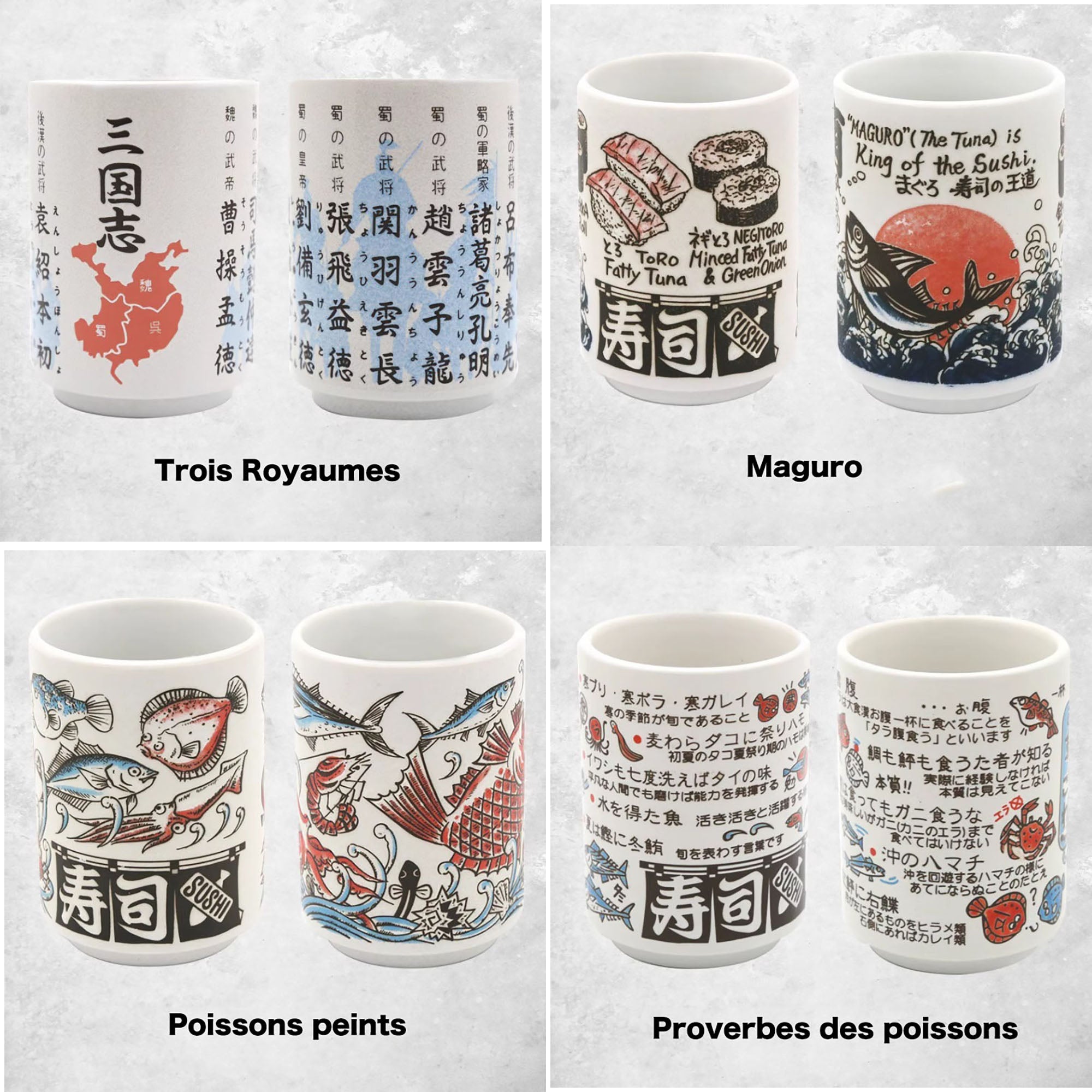 Tasse en céramique motifs culture et gastronomie japonaise