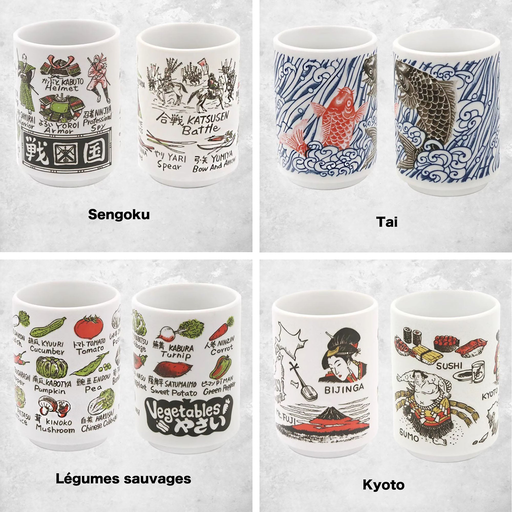 Tasse en céramique motifs culture et gastronomie japonaise