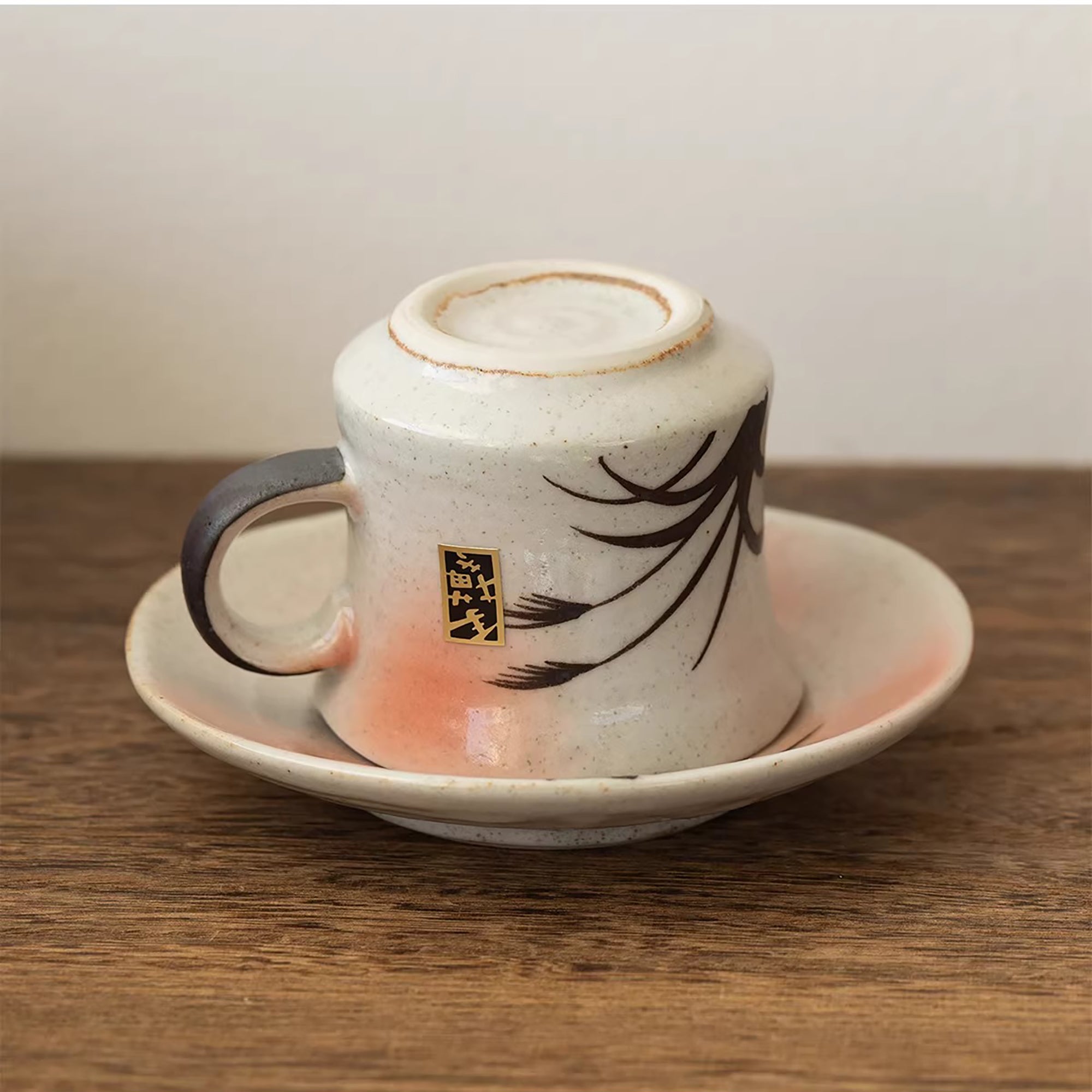 Tasse à café vintage Setoyaki motif roseaux d’automne