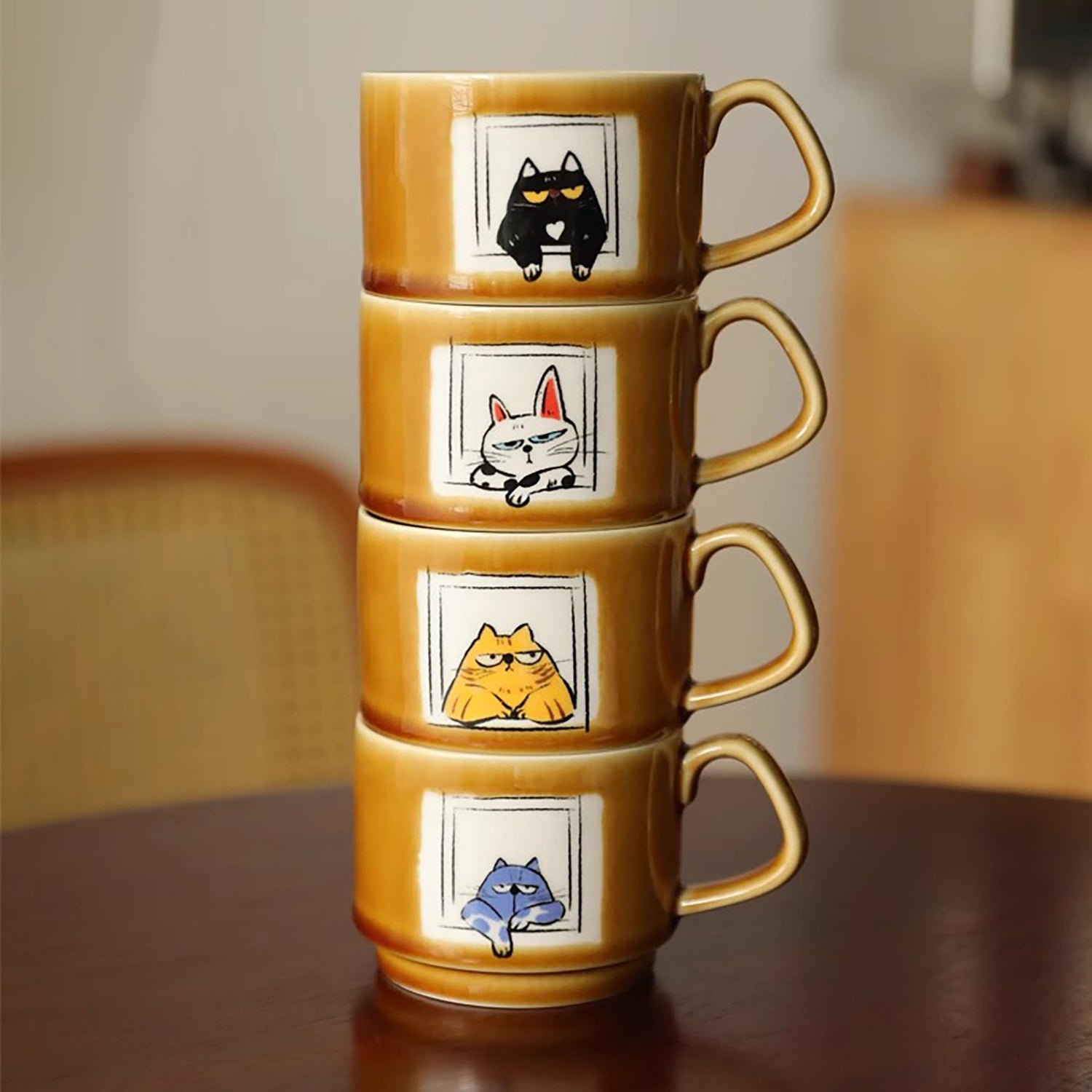 Tasse à café en céramique avec illustration de chat