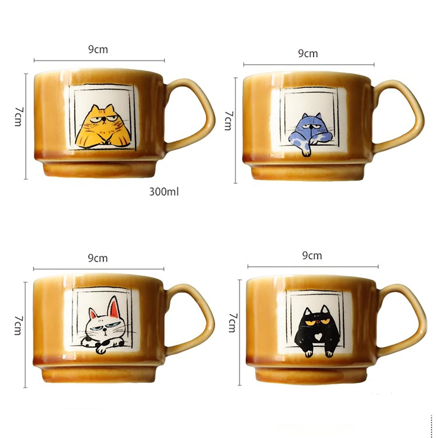 Tasse à café en céramique avec illustration de chat