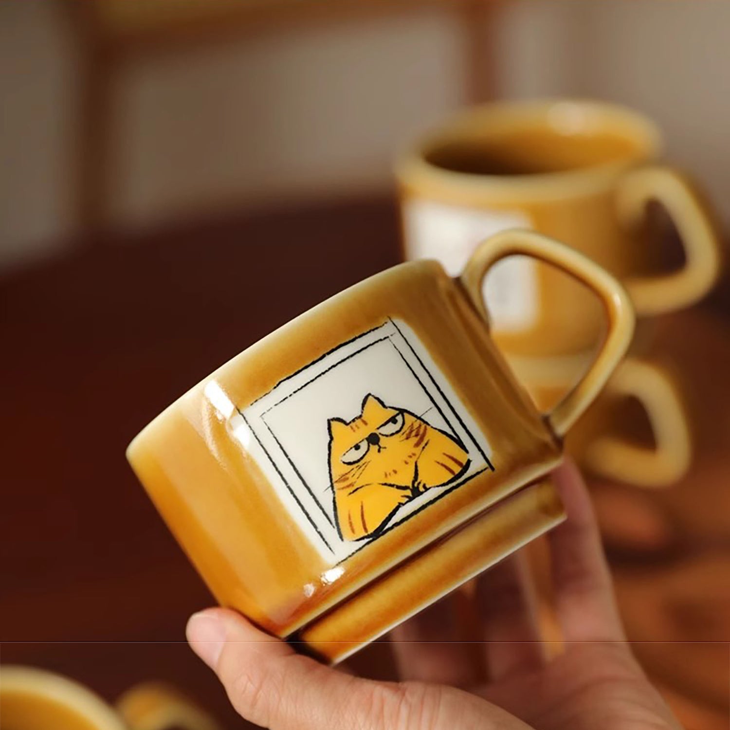 Tasse à café en céramique avec illustration de chat