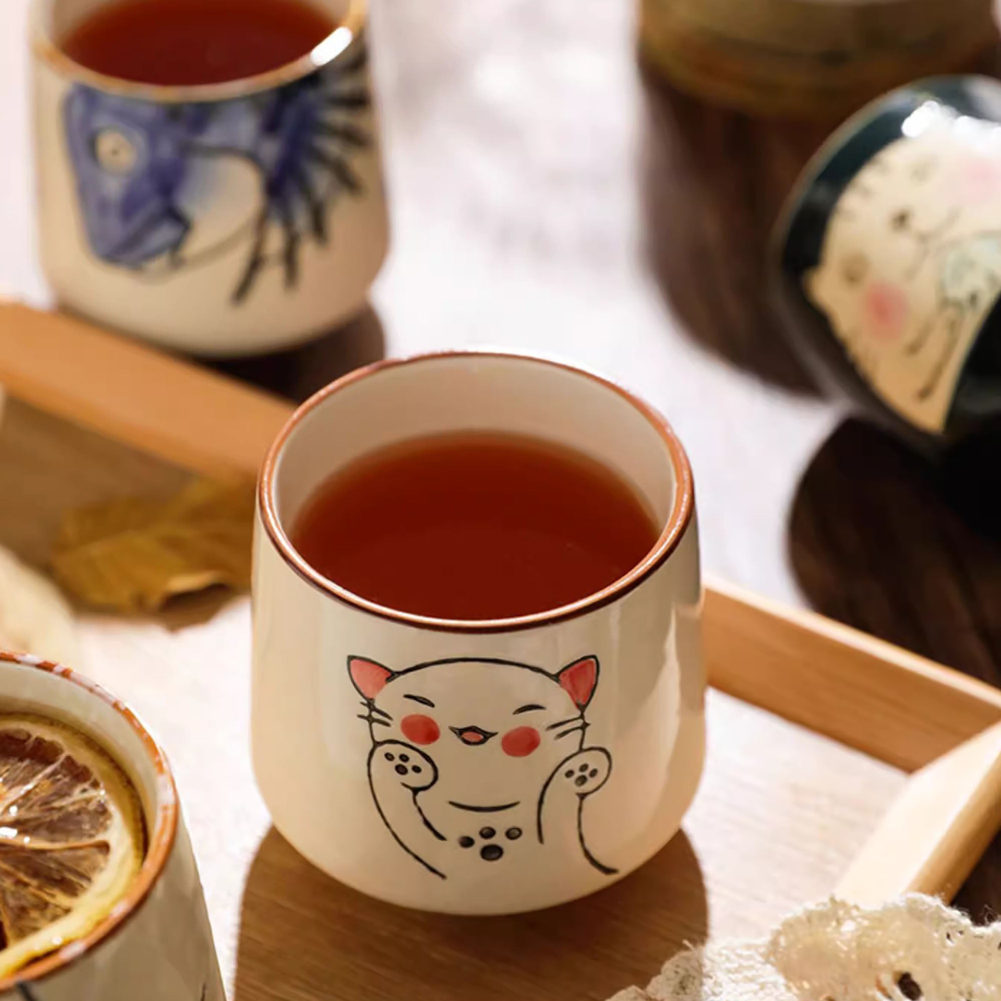 Teetasse mit japanischem Retro-Muster