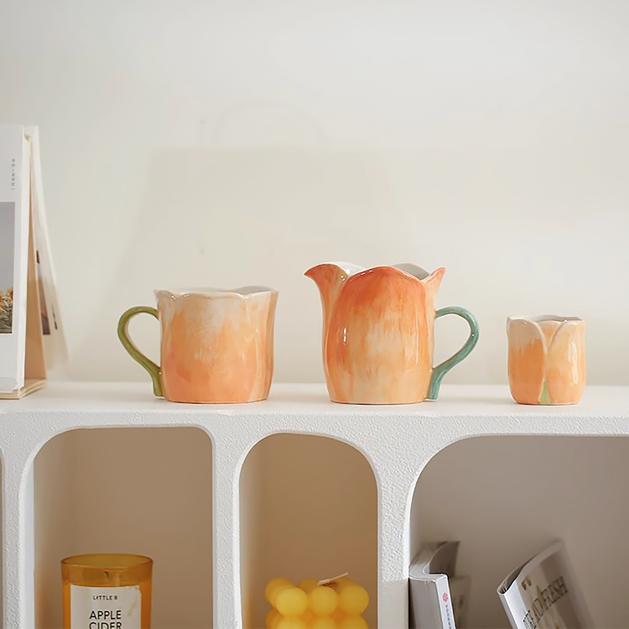 Tasse à café filtre en céramique faite main en forme de fleur