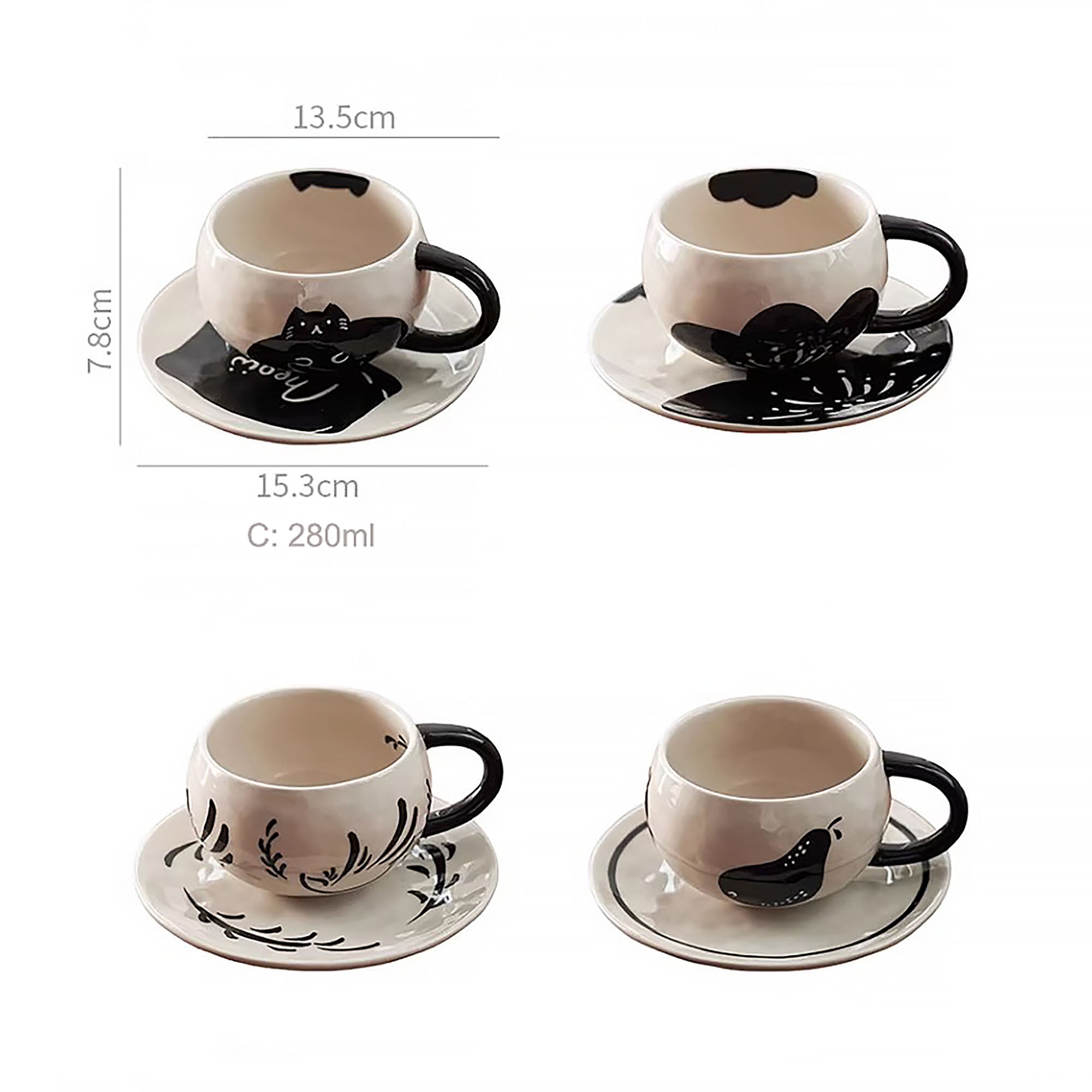 Tasse à café en céramique avec soucoupe