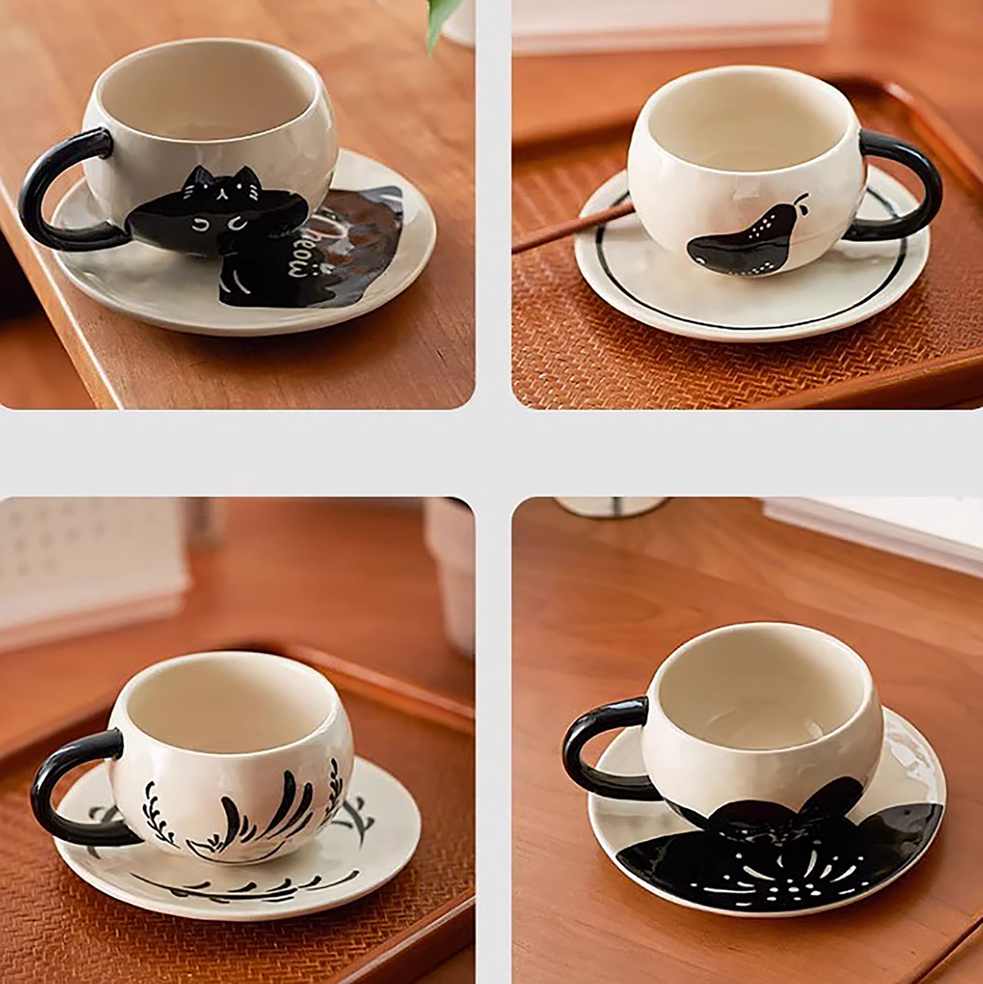 Tasse à café en céramique avec soucoupe