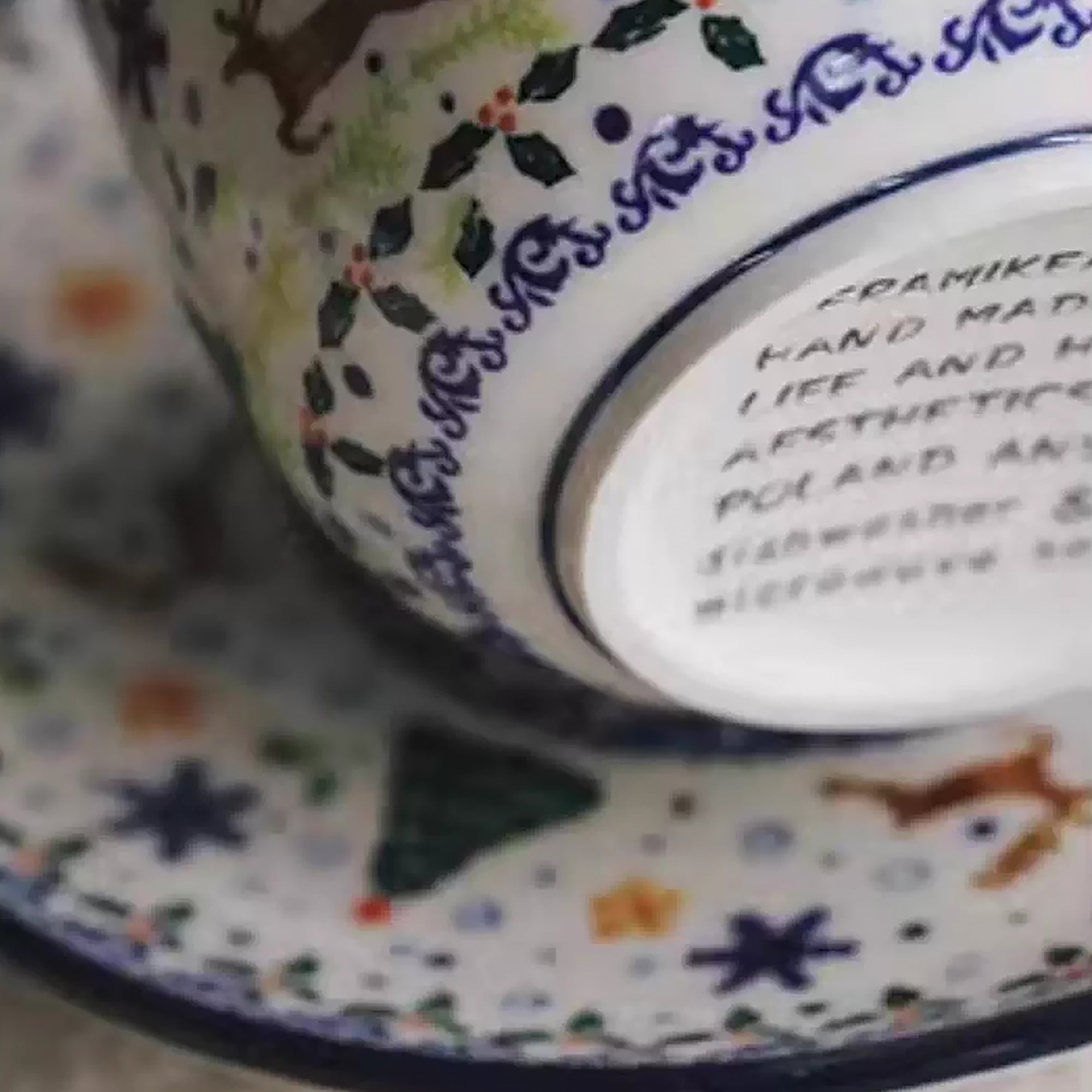 Tasse en céramique style vintage de Noël