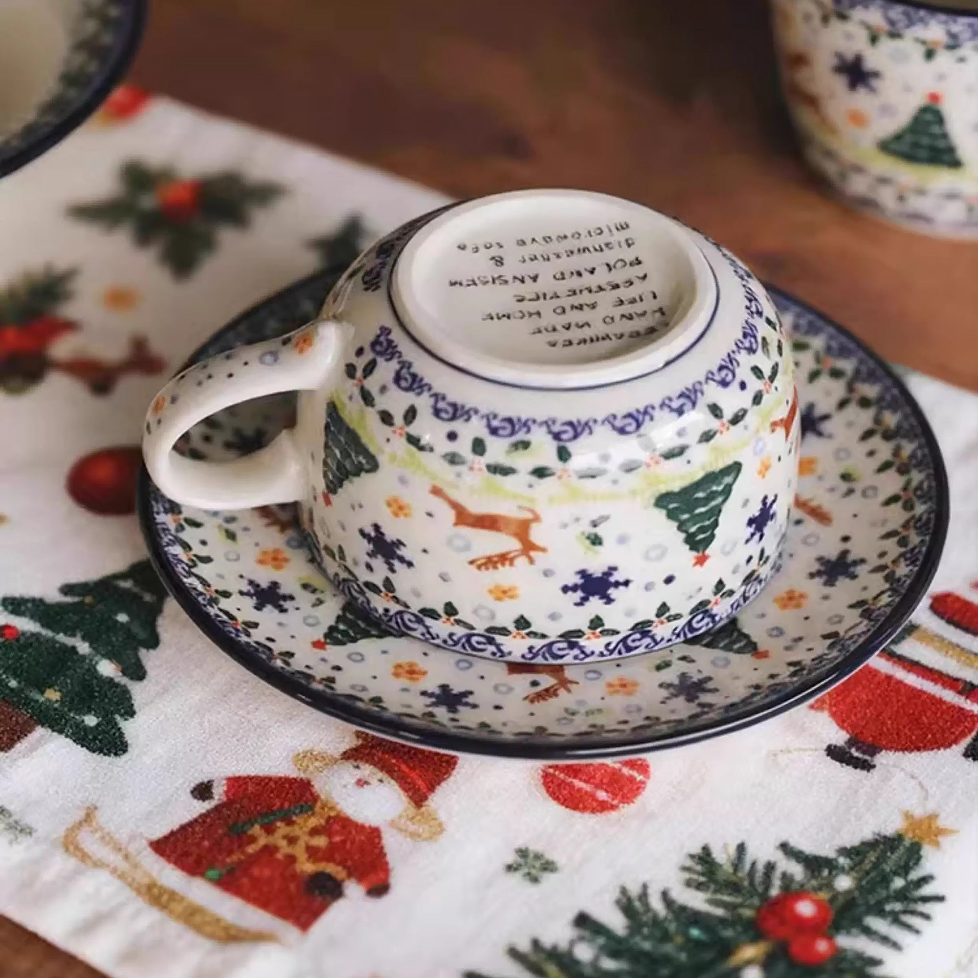 Tasse en céramique style vintage de Noël