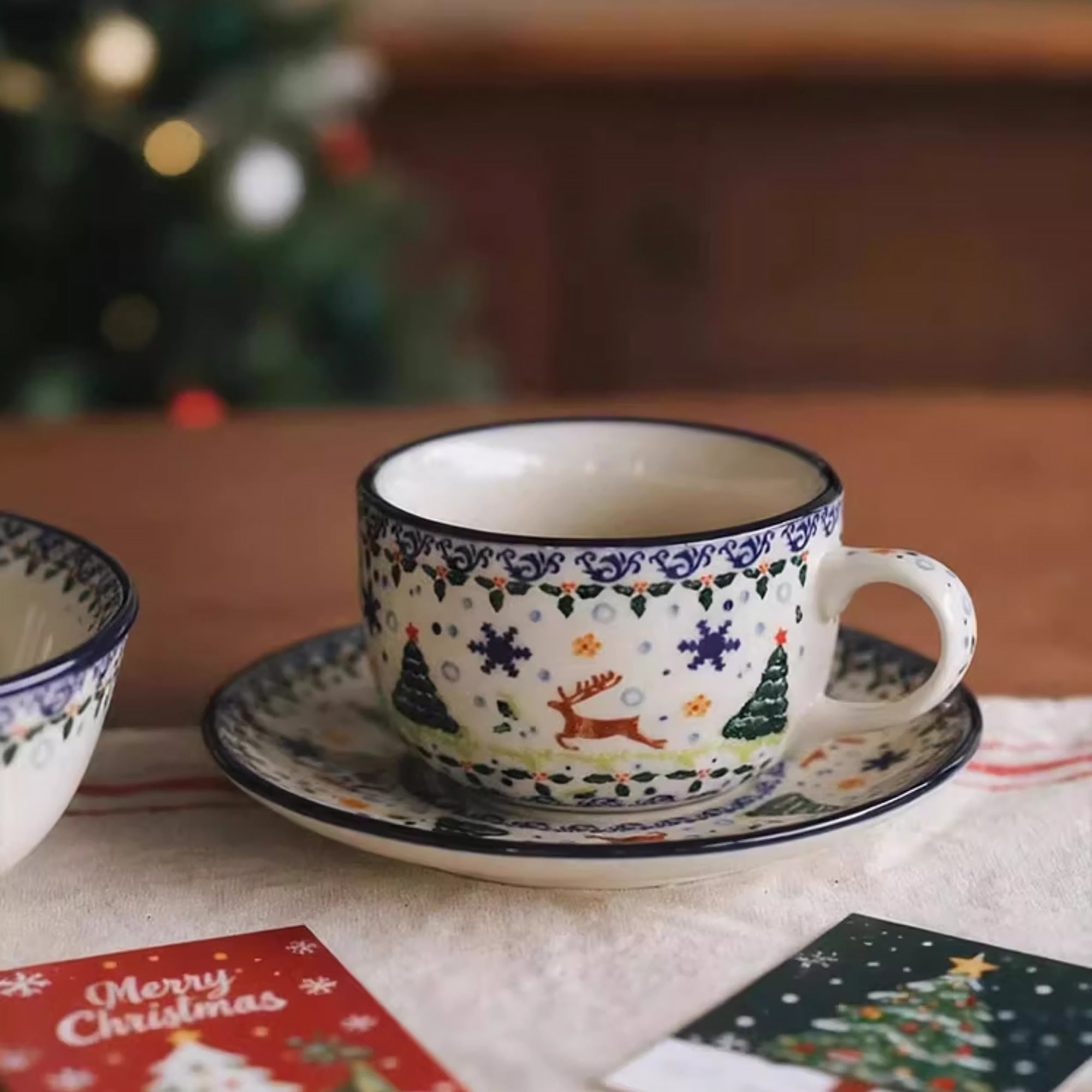 Tasse en céramique style vintage de Noël