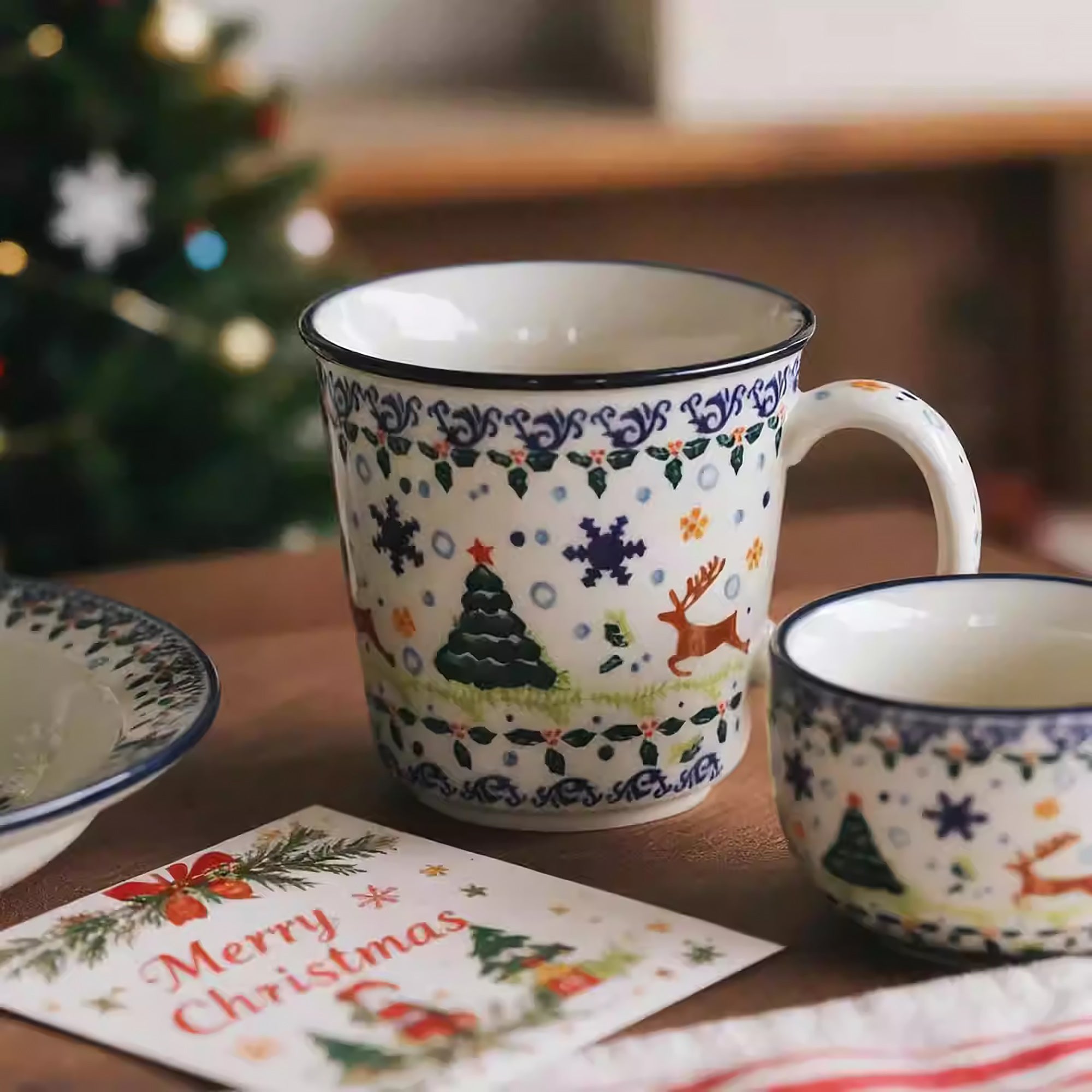 Tasse en céramique style vintage de Noël