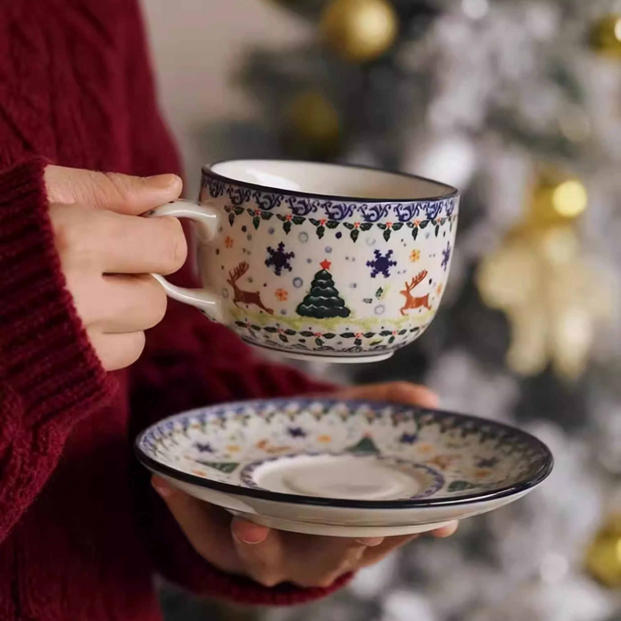Tasse en céramique style vintage de Noël