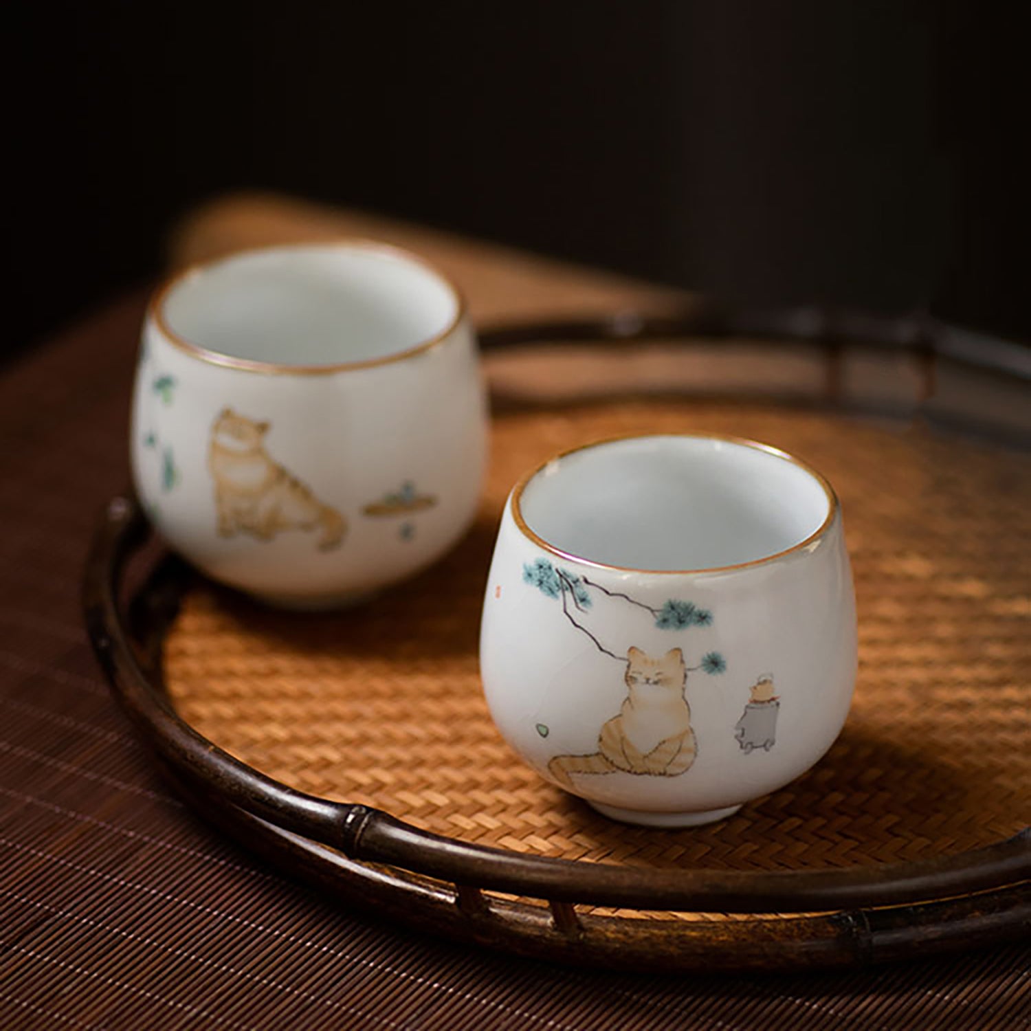 Tasse à thé de maître en porcelaine Ru