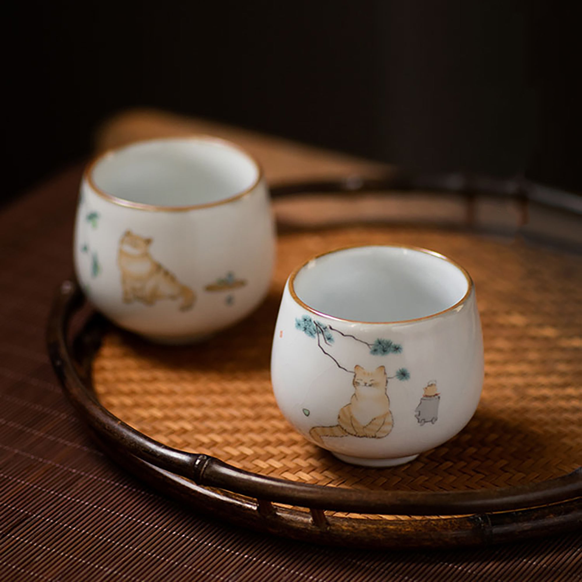 Tasse à thé de maître en porcelaine Ru