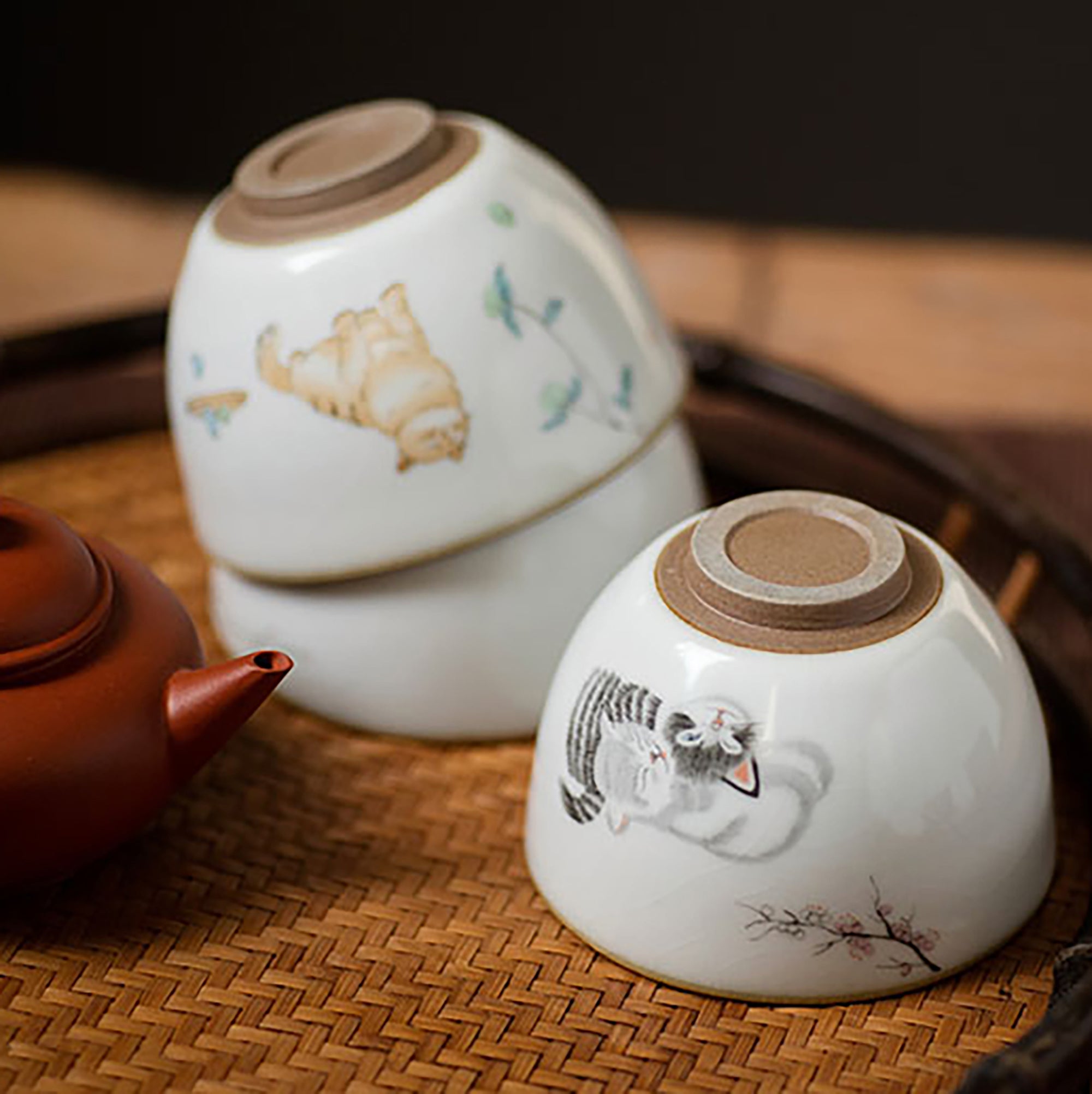 Tasse à thé de maître en porcelaine Ru