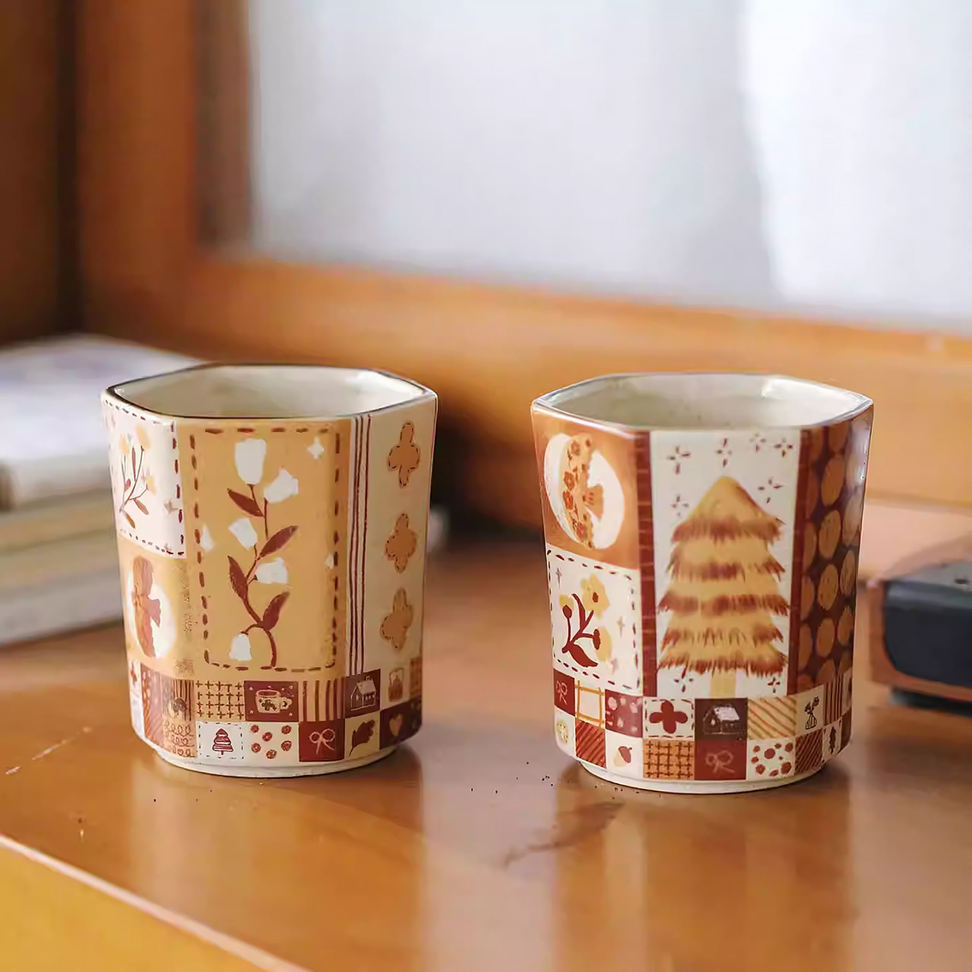 Tasse hexagonale en céramique