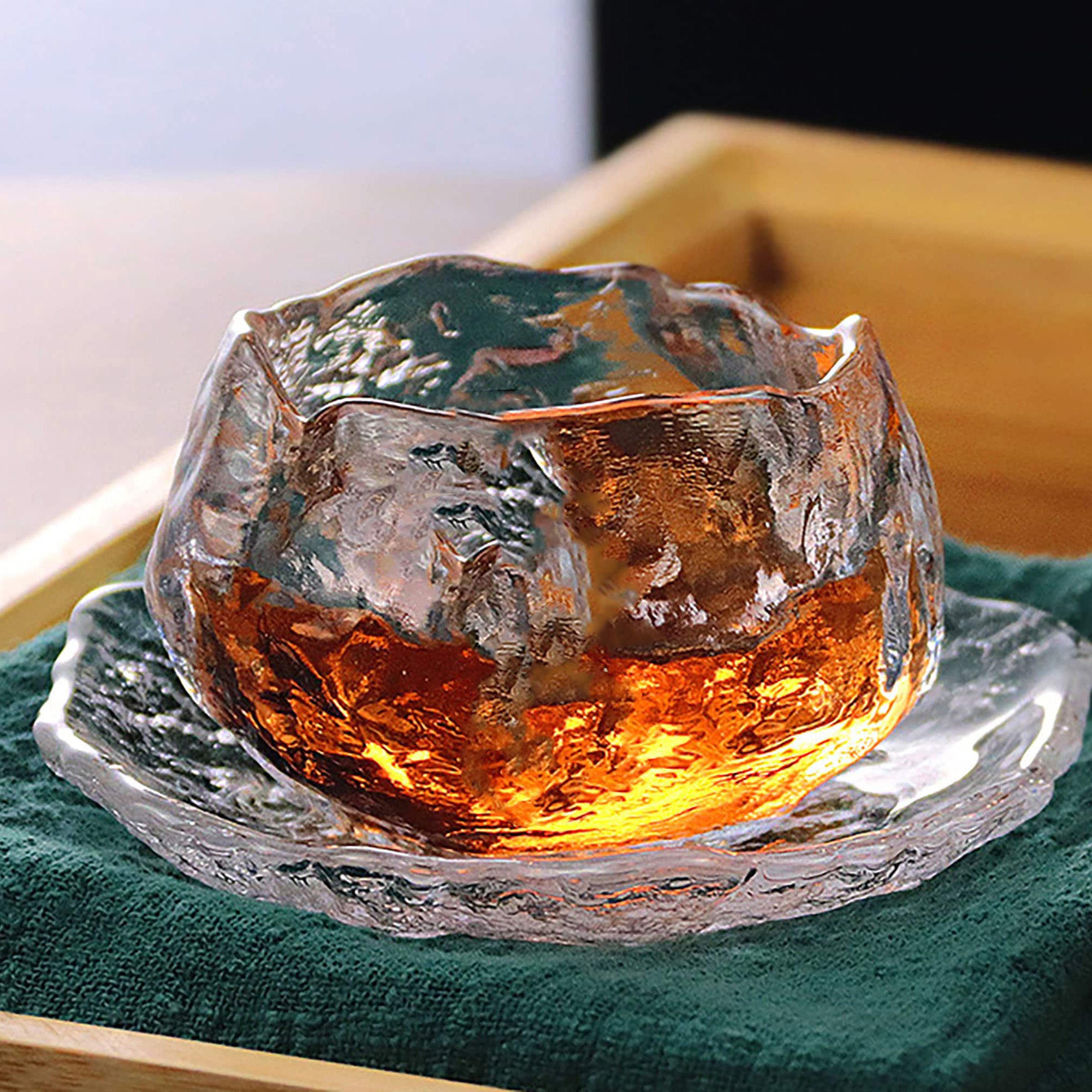 Tasse à thé en verre Première neige