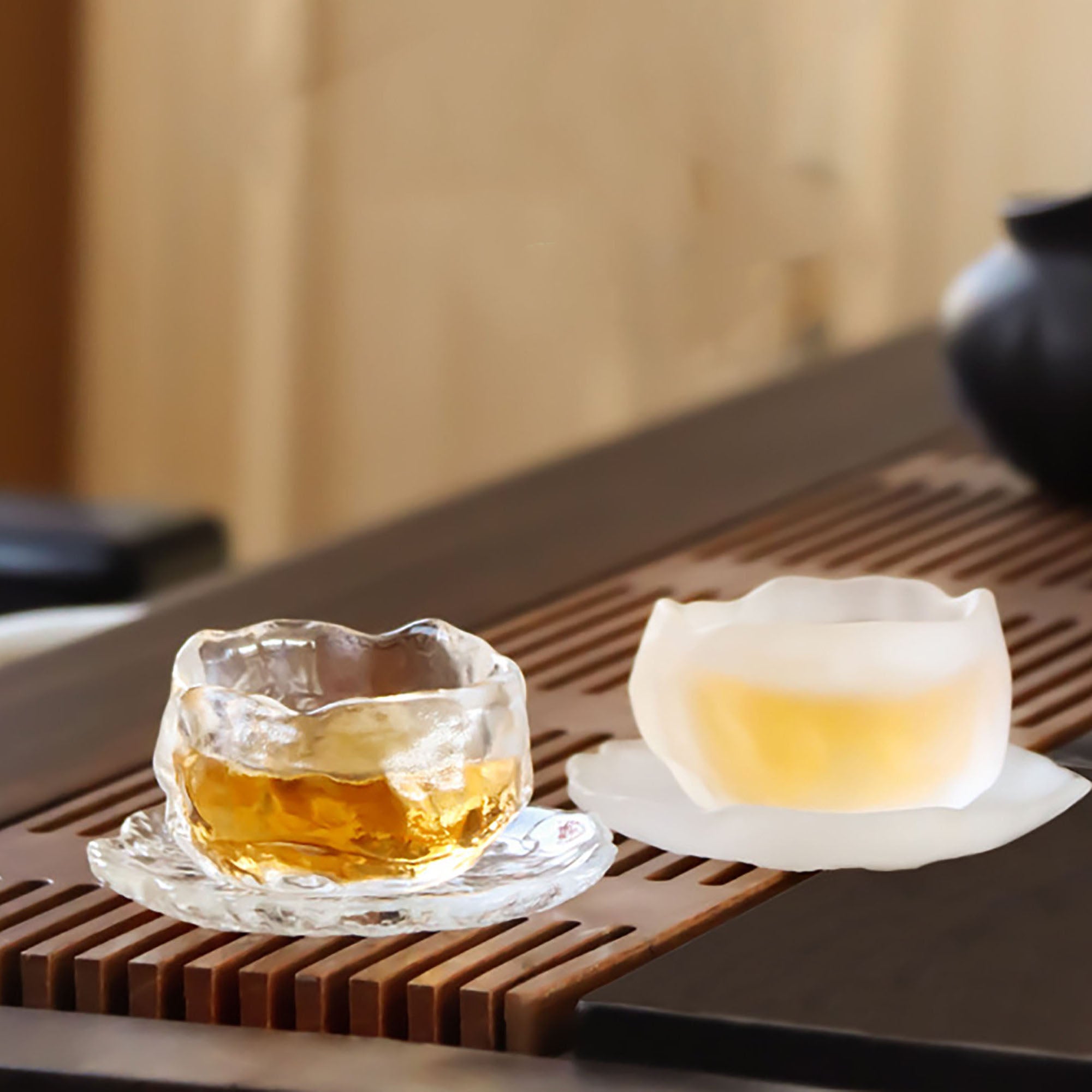Tasse à thé en verre Première neige