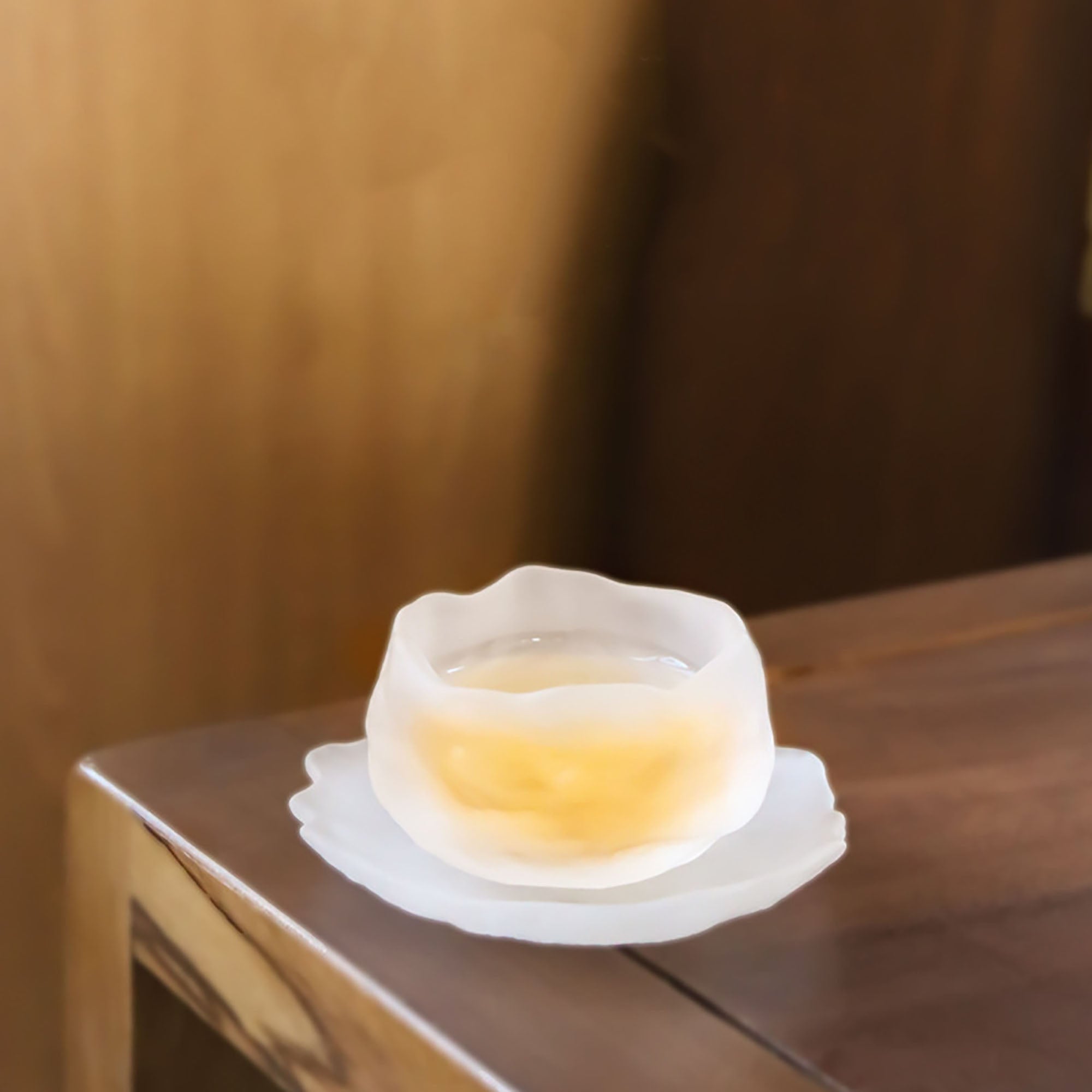 Tasse à thé en verre Première neige