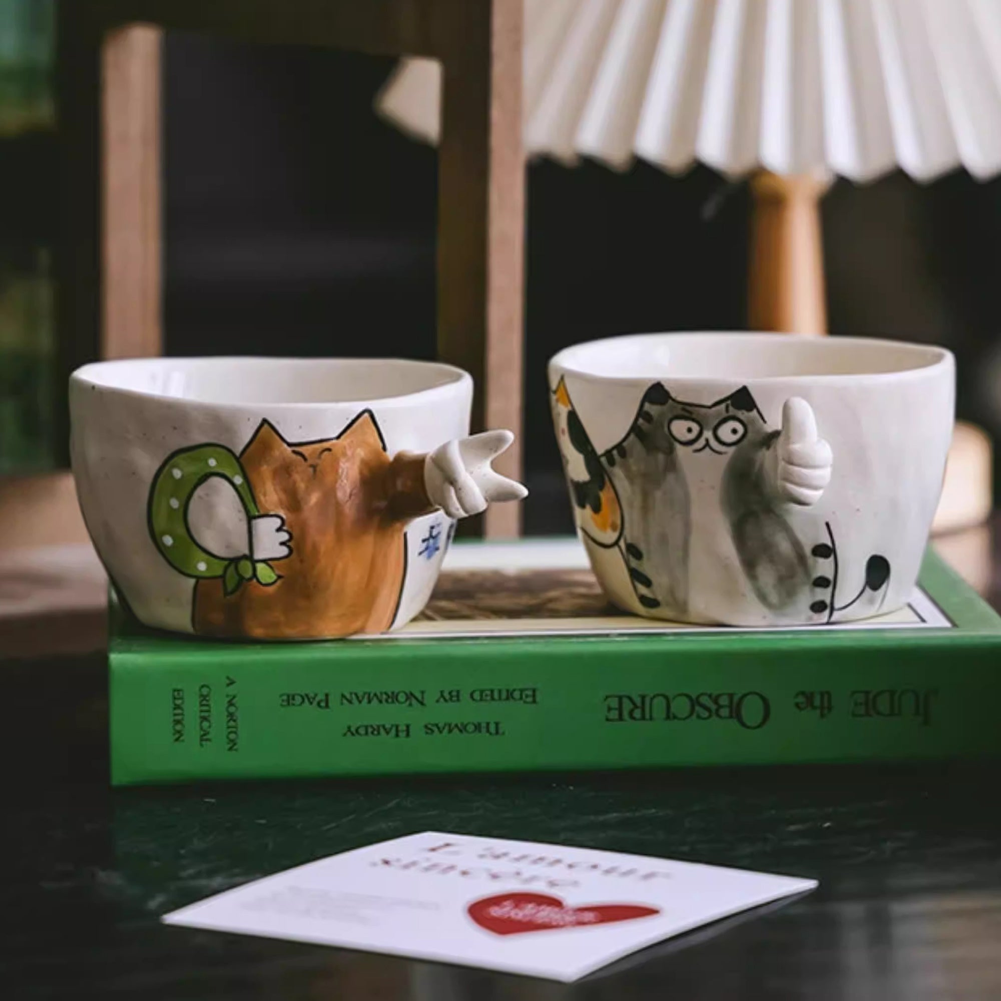 Mug créatif chat peint à la main