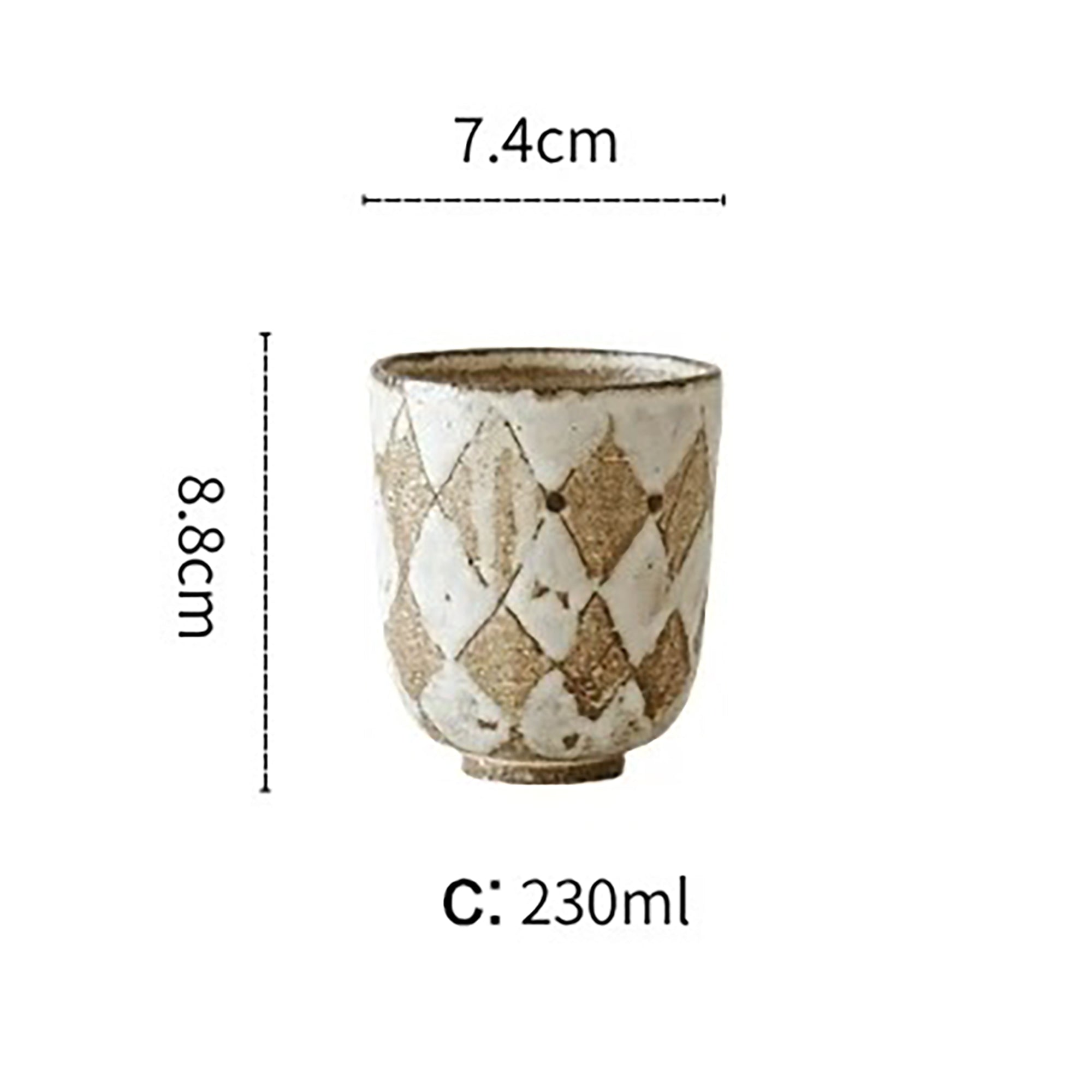 Tasse Yunomi motif losanges