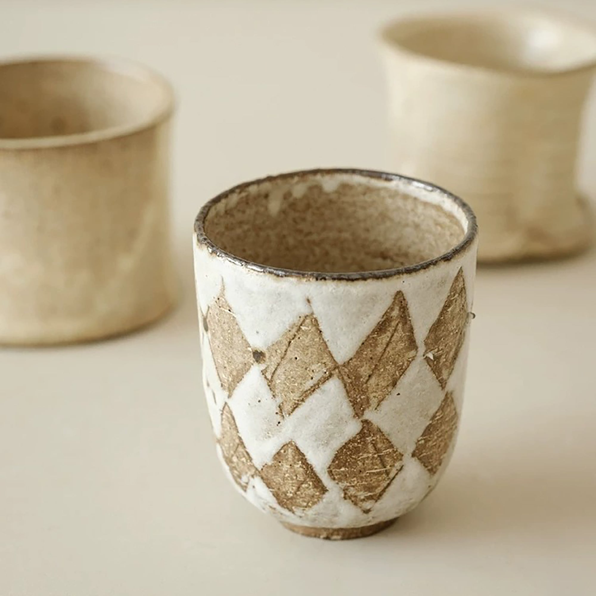 Tasse Yunomi motif losanges
