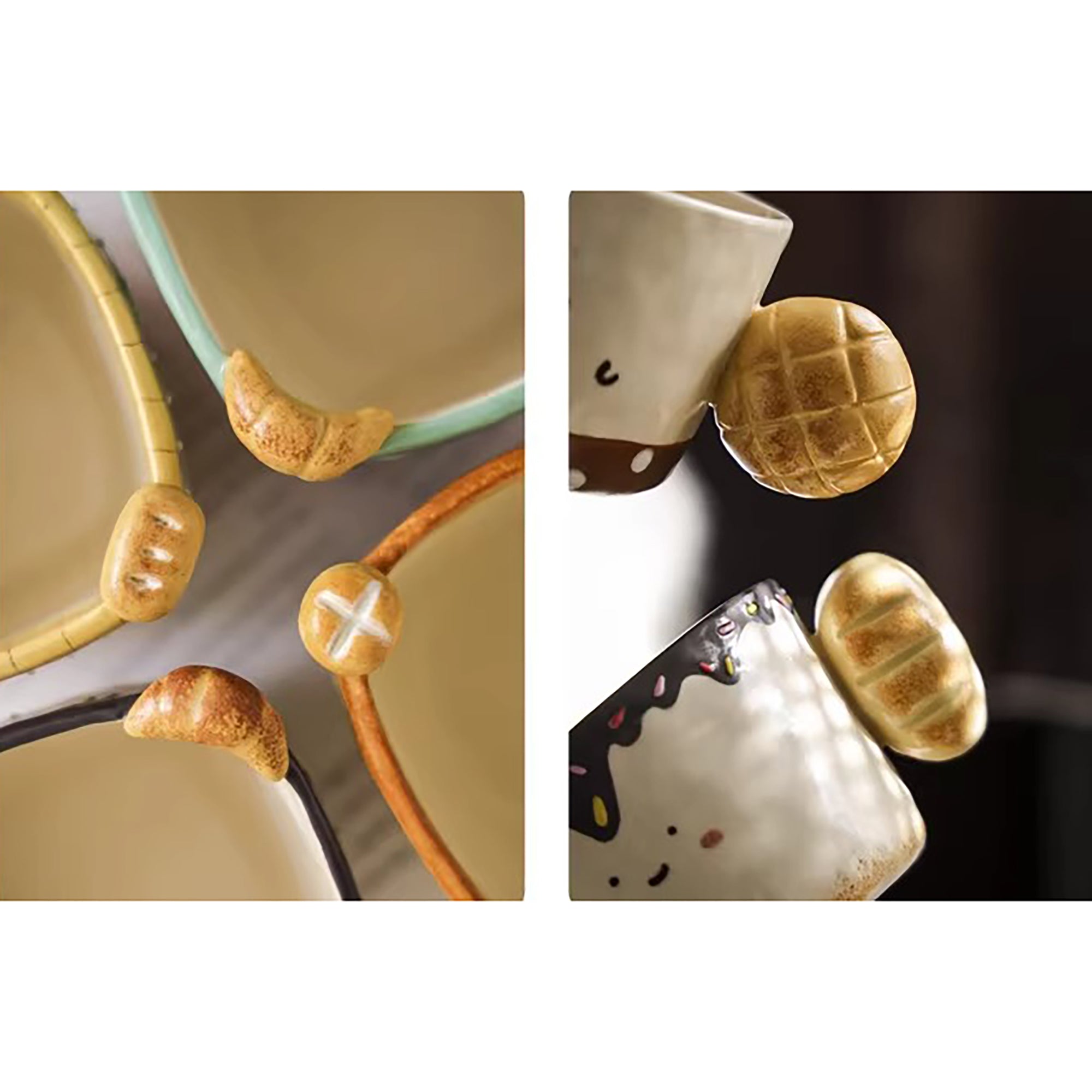 Tasse à café artisanale avec décor pain en relief
