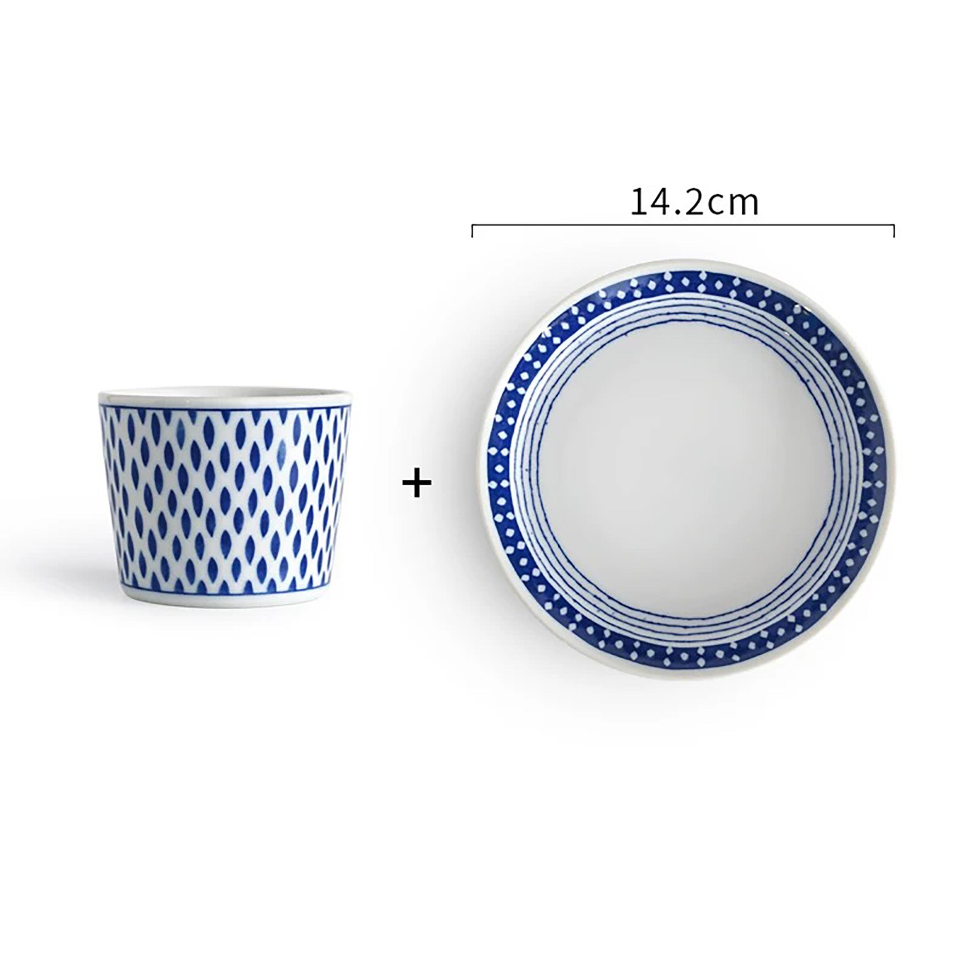 Tasse Choko MinoYaki avec Motifs Indigo