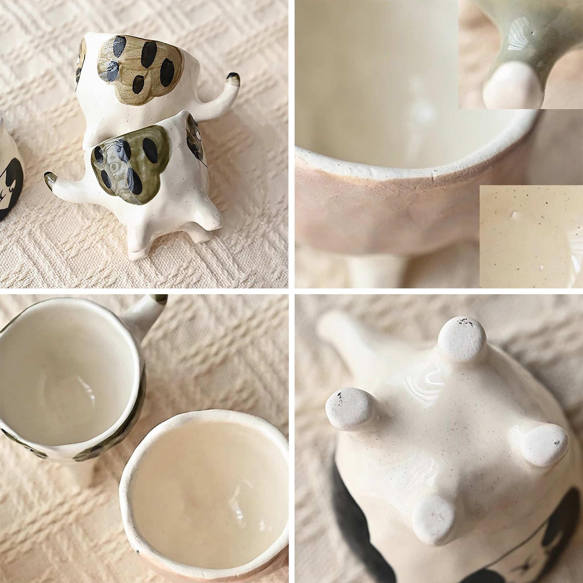 Tasse à saké en céramique fait main avec forme chat mignon