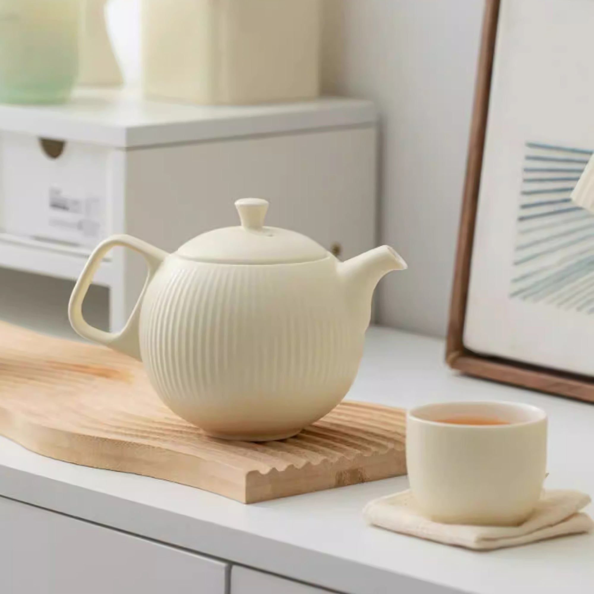 Théière grande capacité en porcelaine