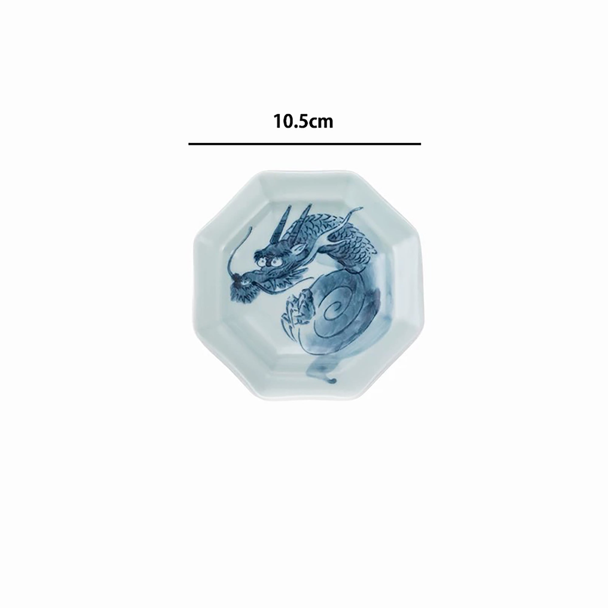 Tasse à thé Gakō-gama motif dragon bleu