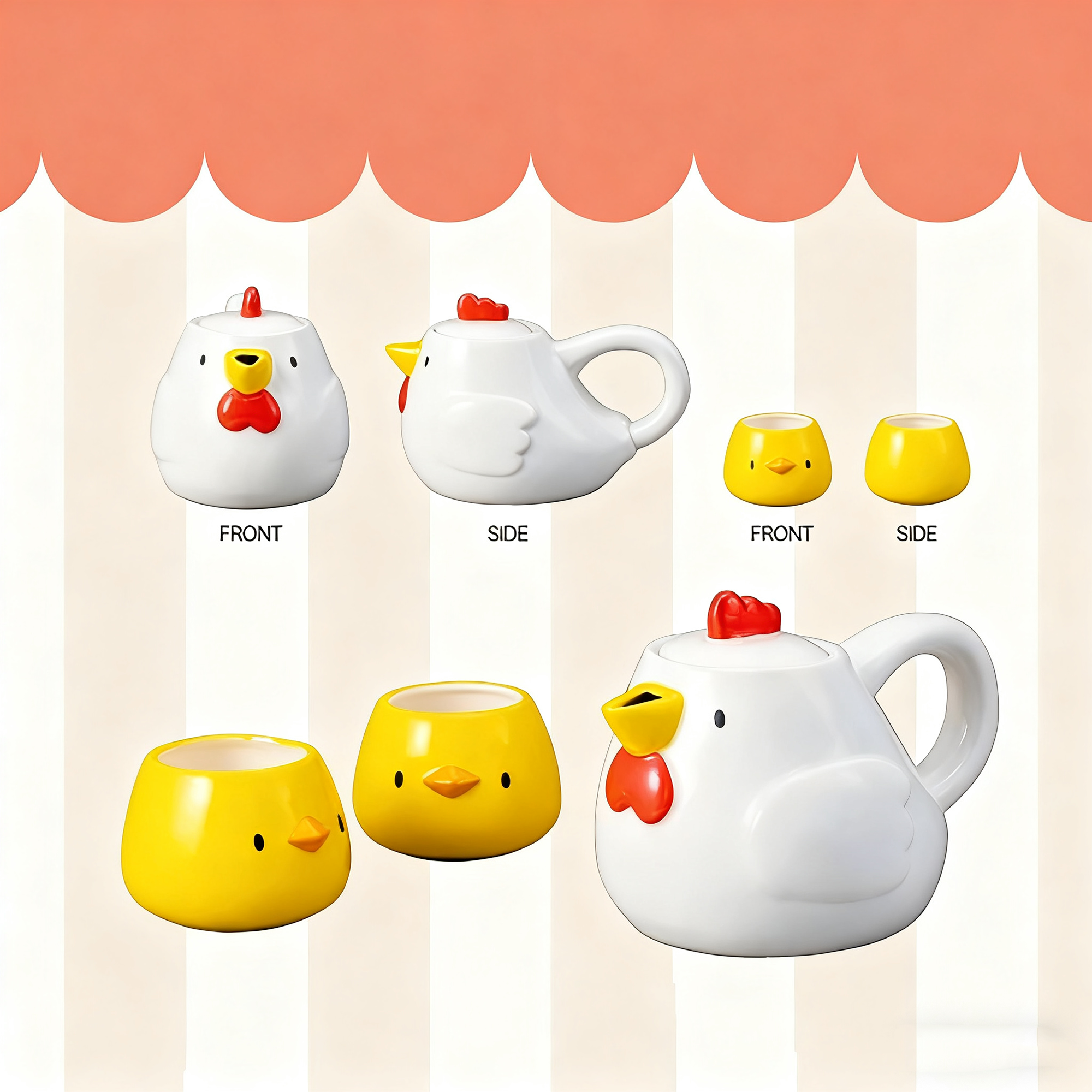 Service à thé Sunart en Série familiale mignonne