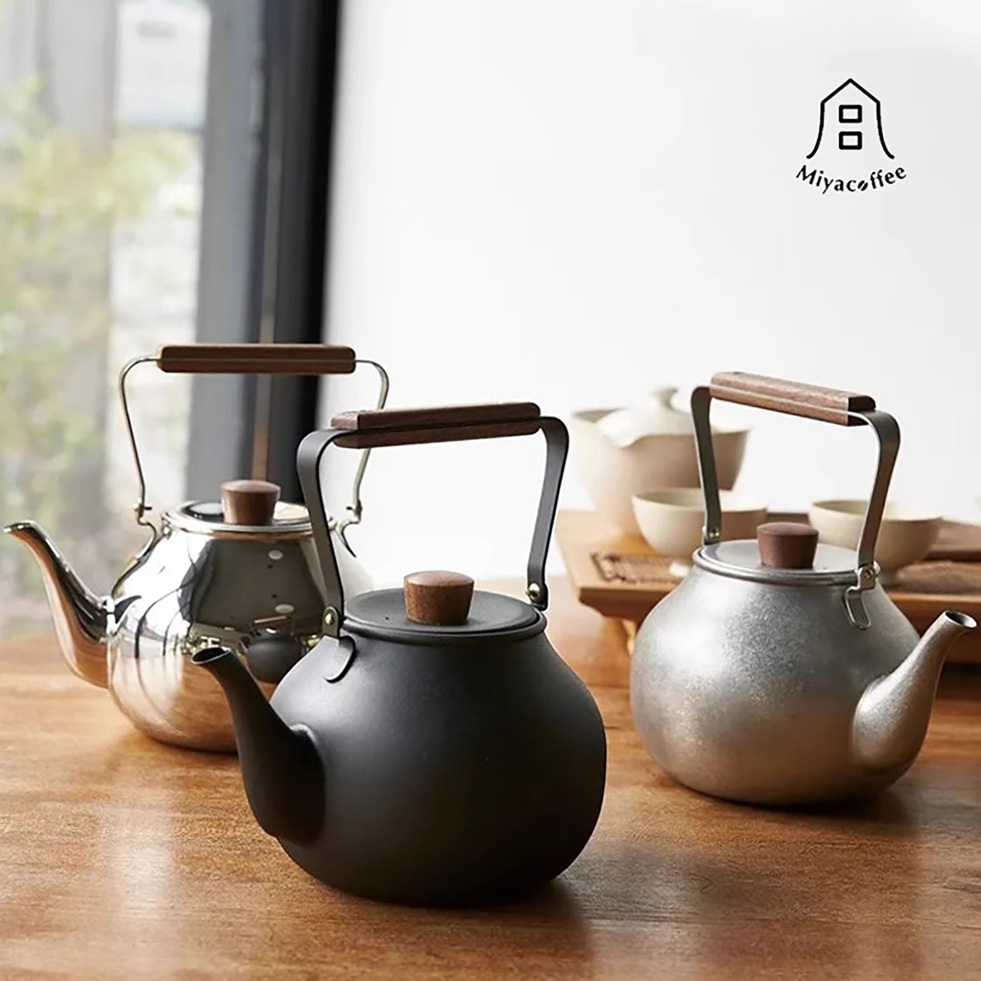 Théière japonaise en inox brossé avec Style rétro minimaliste