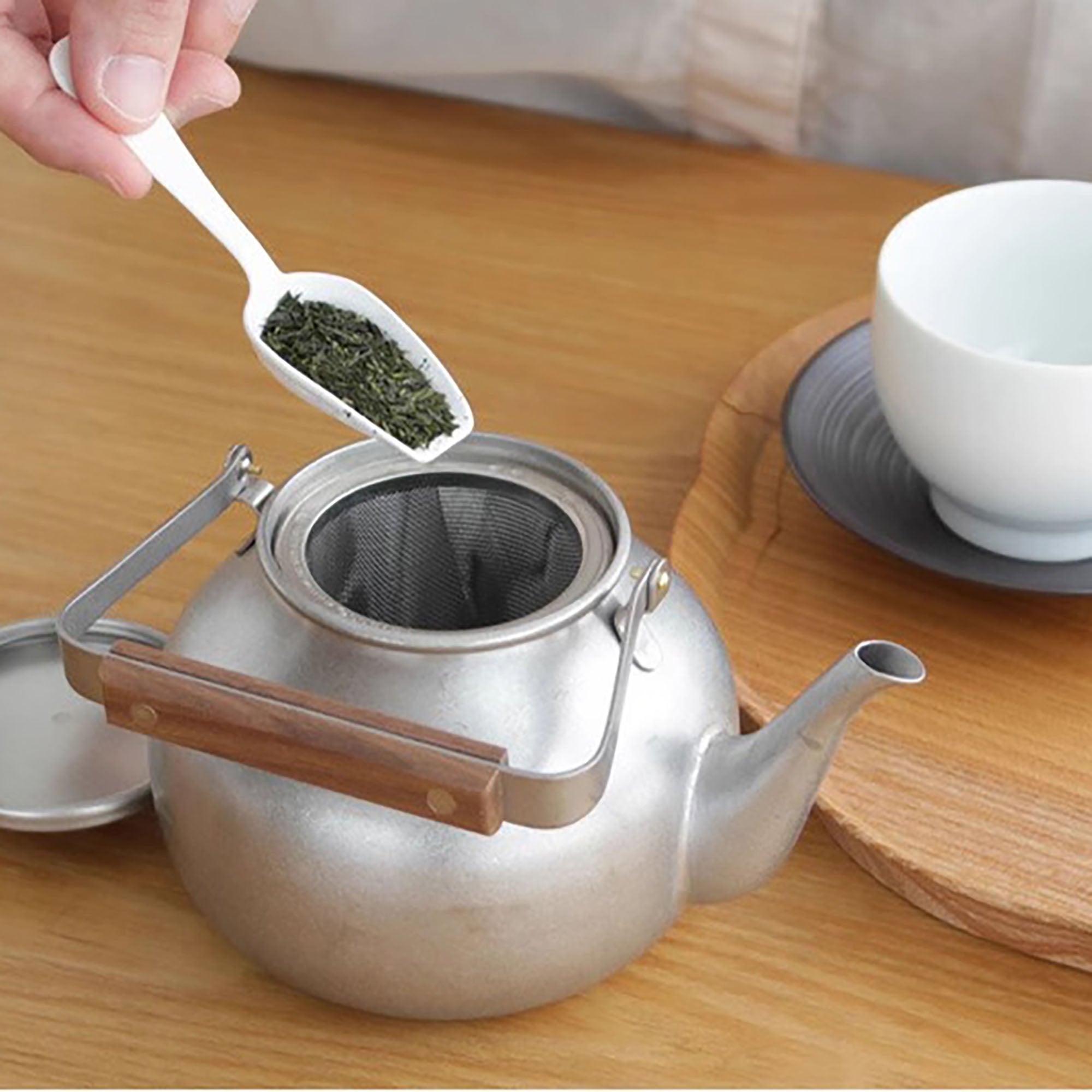 Théière japonaise en inox brossé avec Style rétro minimaliste