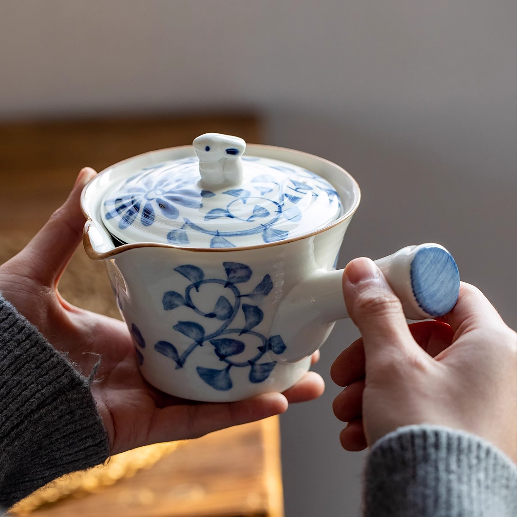 Théière kyusu en céramique Minoyaki