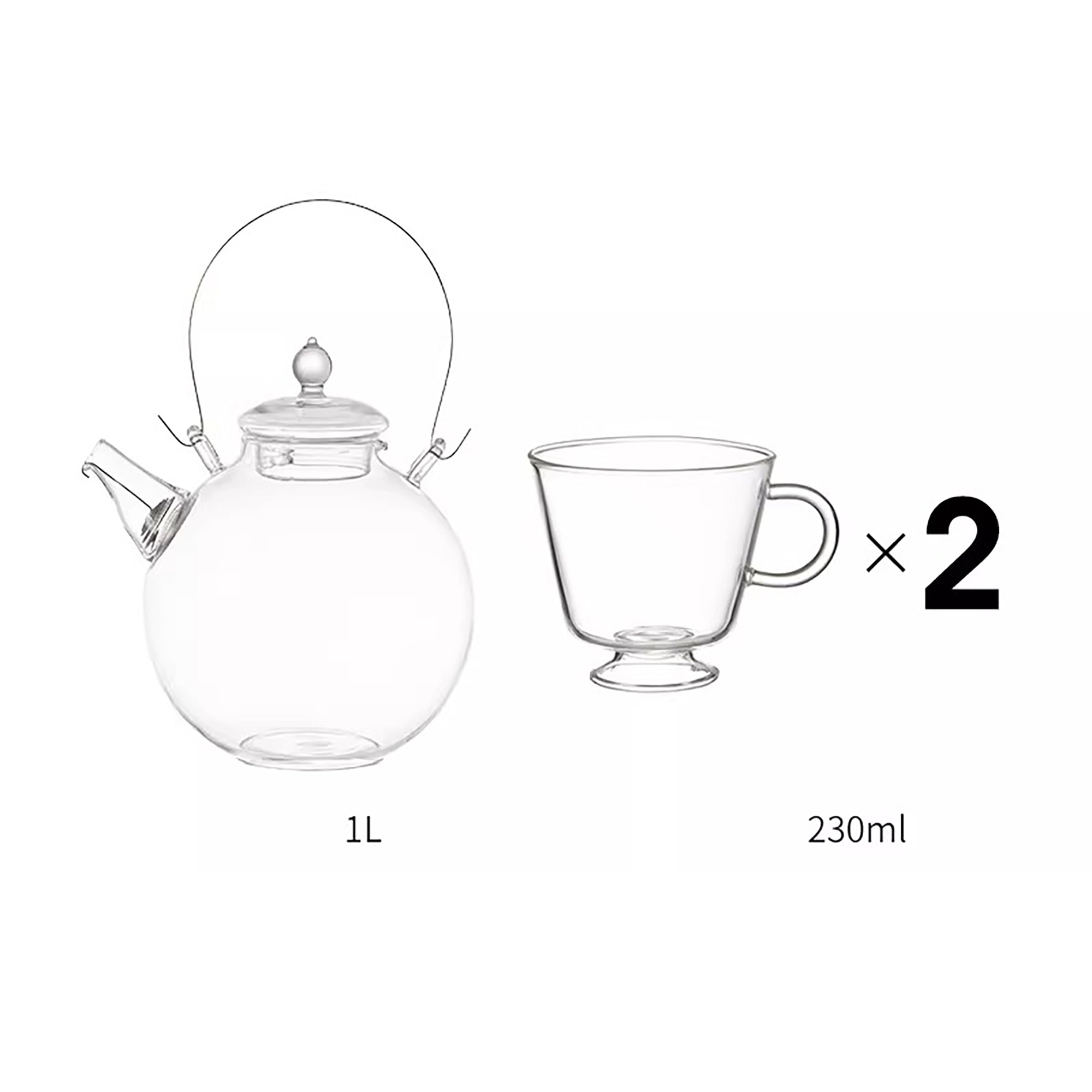 Théière en verre borosilicate Shimoyama