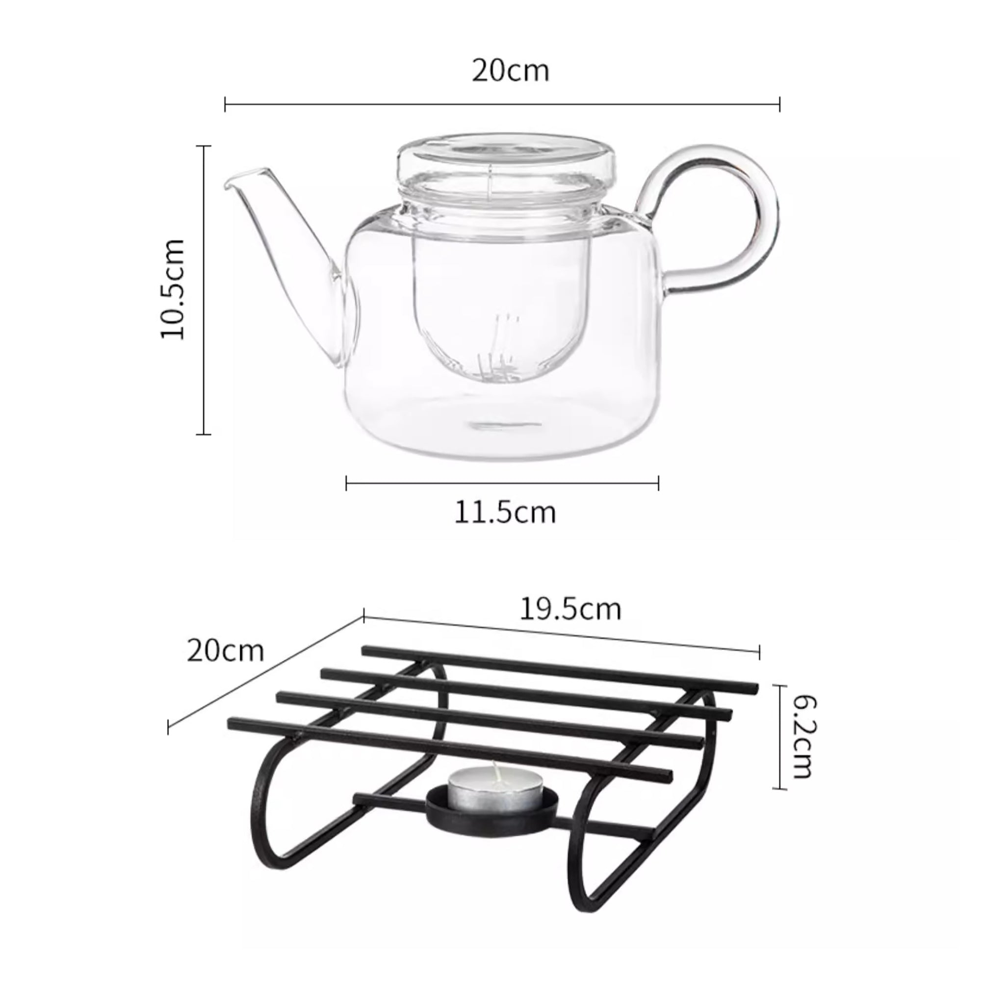 Théière japonaise en verre Shimoyama