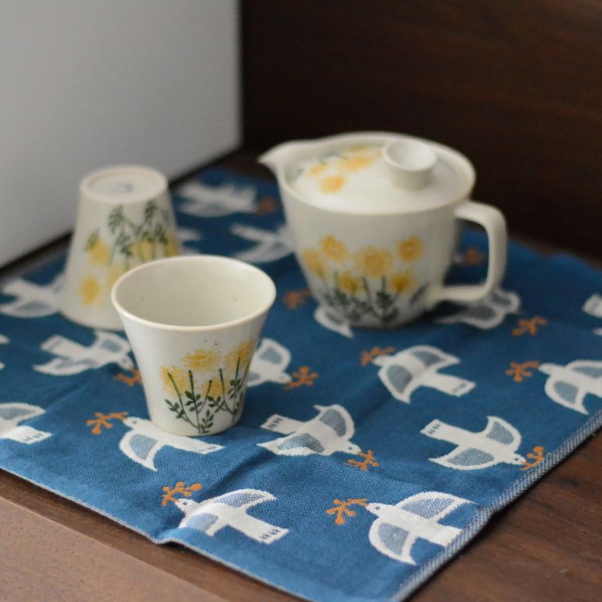 Serviette japonais en coton Série Kukka Lokki