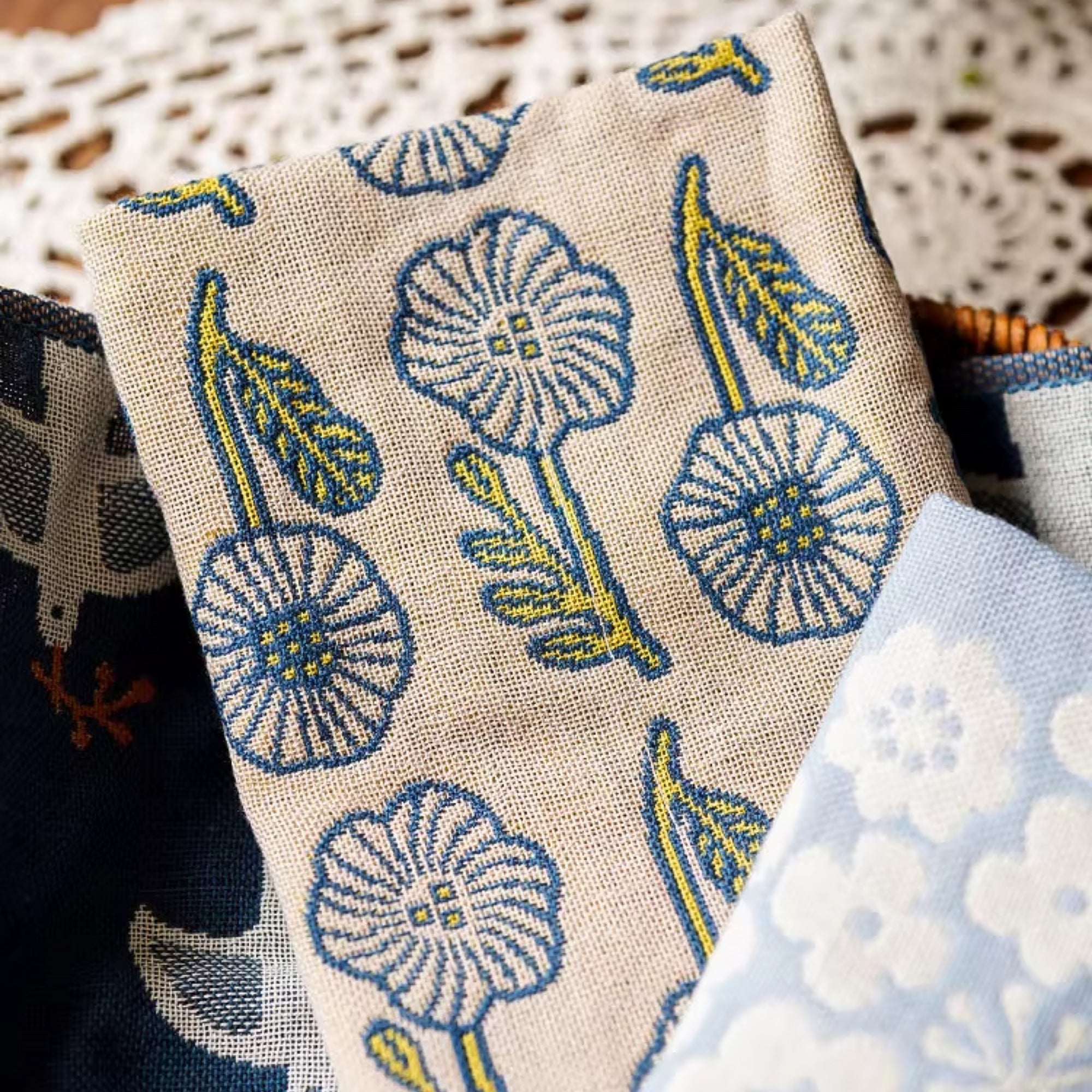 Serviette japonais en coton Série Kukka Lokki
