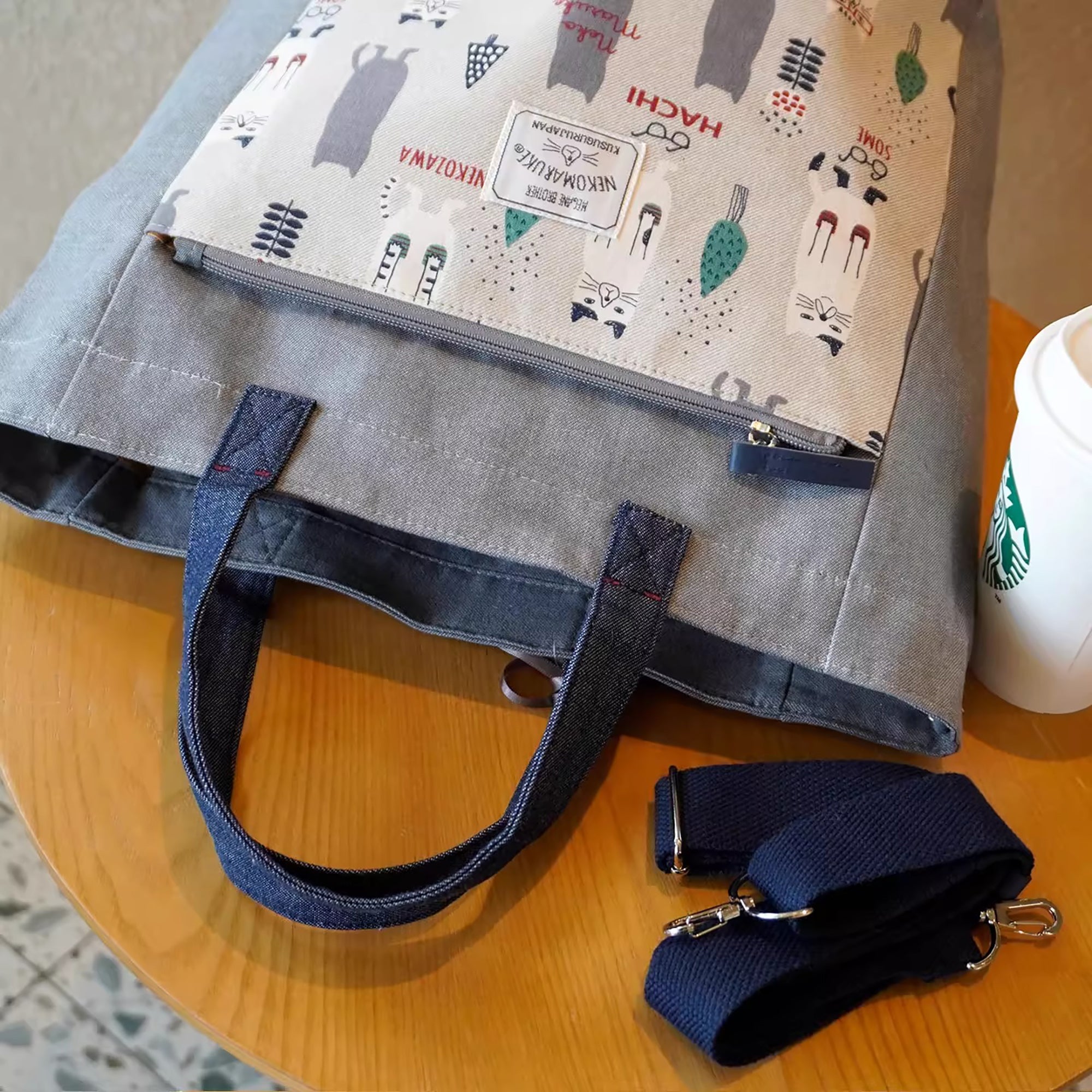 Sac cabas en toile brodée Kusuguru