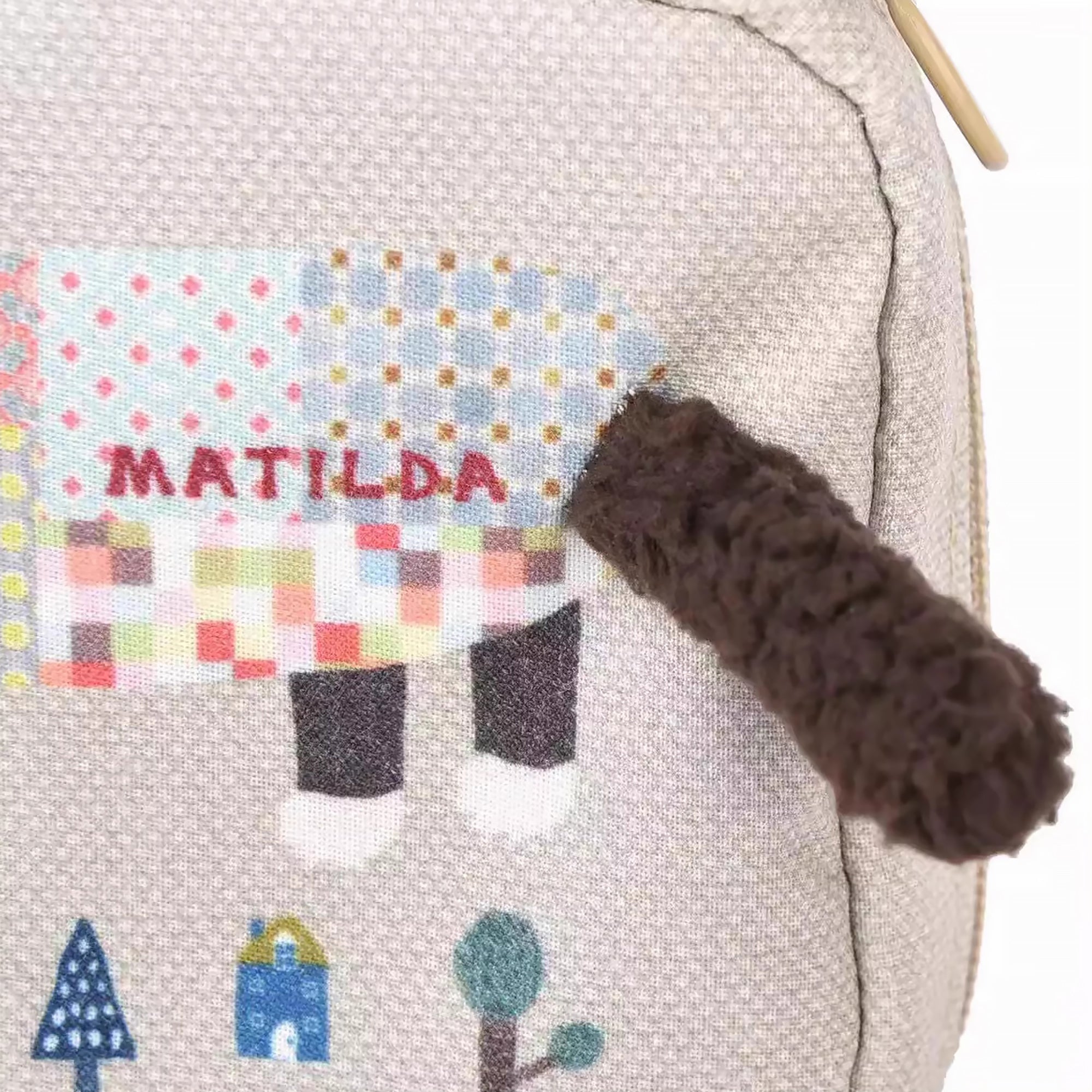 Pochette de rangement avec broderie chat Kusuguru avec multi-compartiments