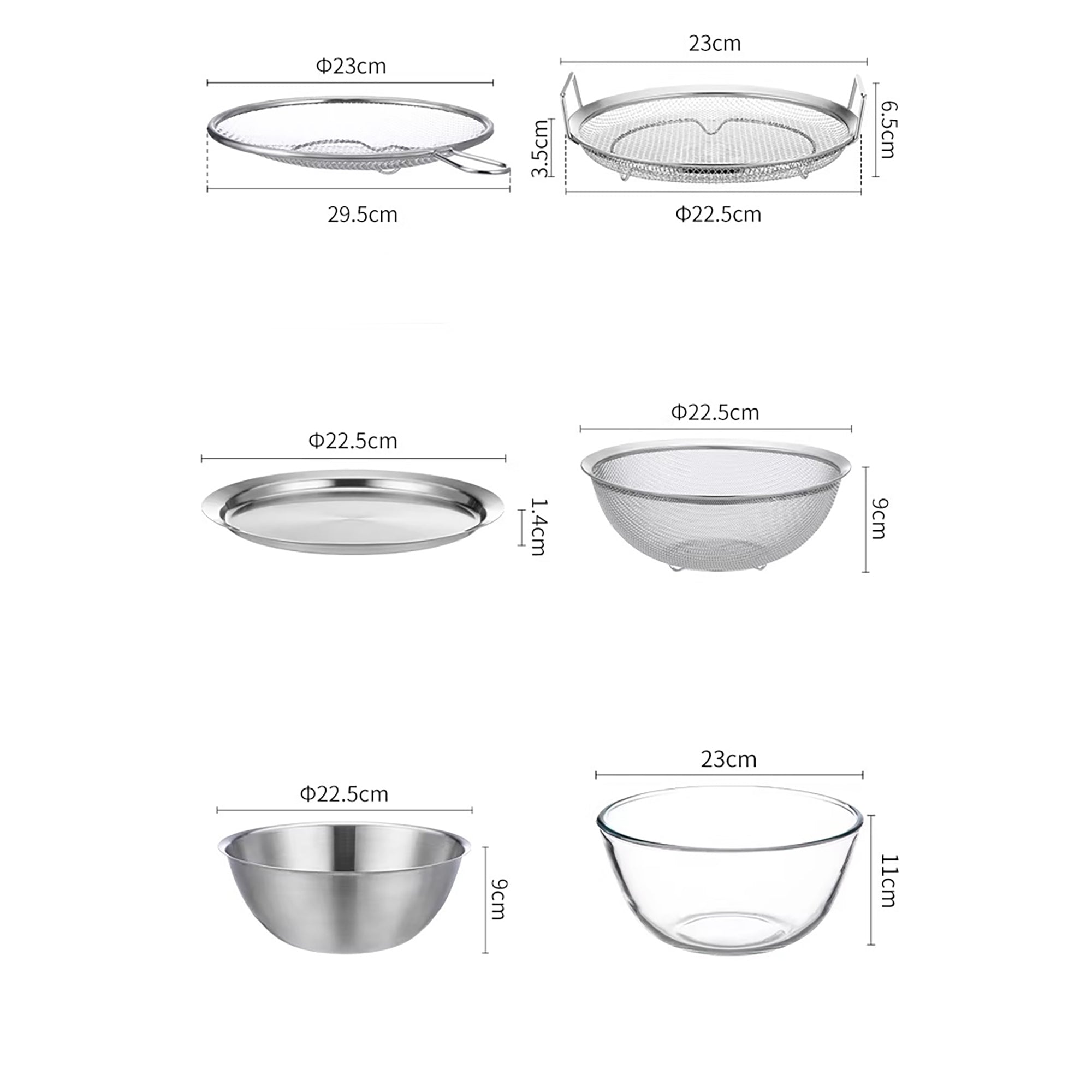 Set préparation cuisine 6 pièces inoxydable 304 Shimoyama