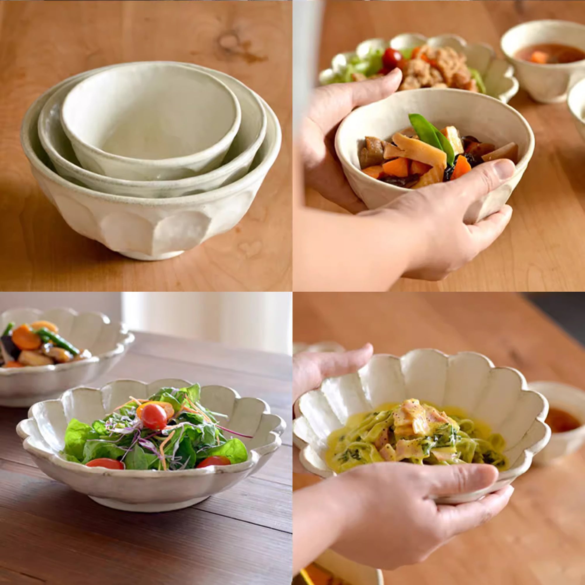 Pear Blossom Shaped Ceramic Dinnerware by Rinka Seito