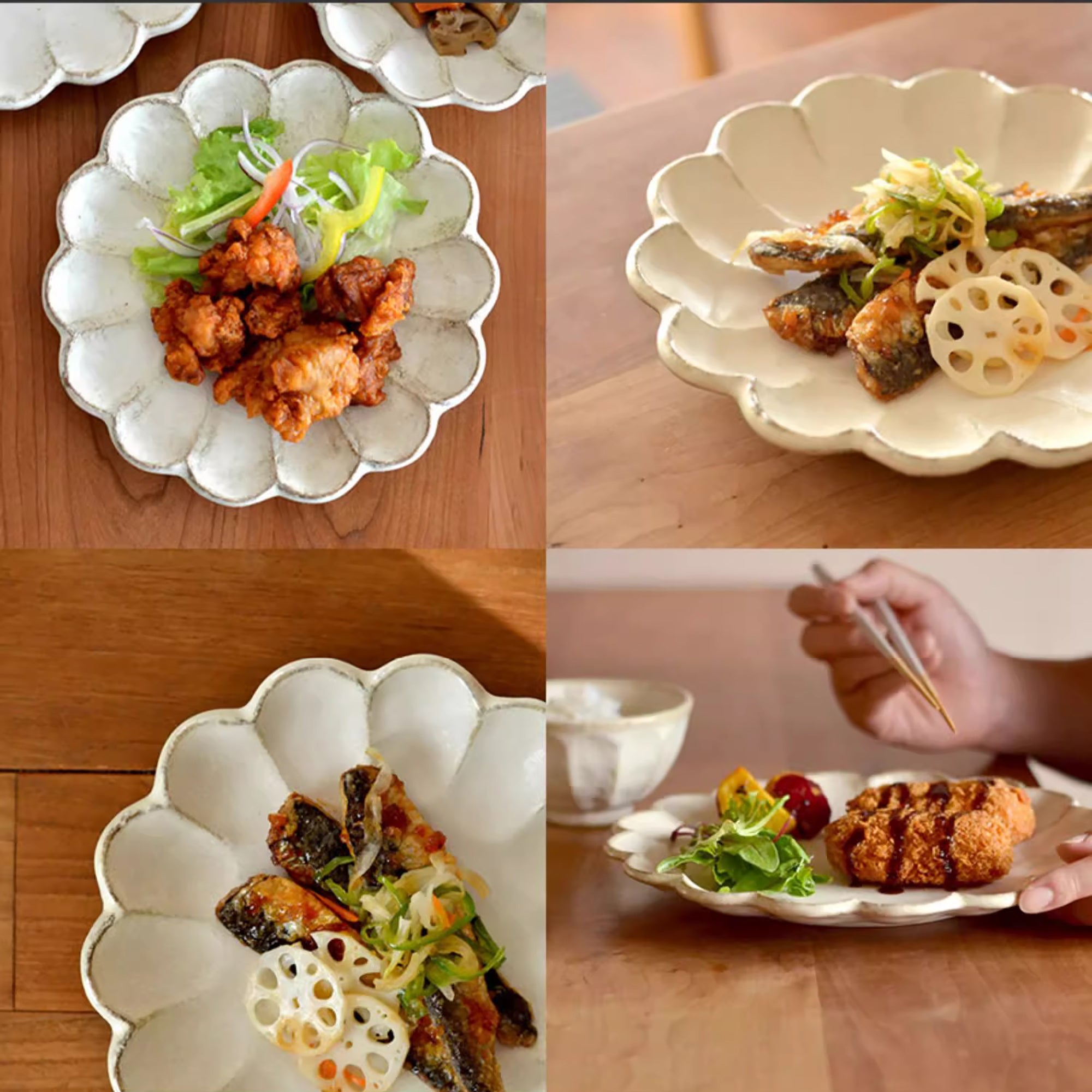 Pear Blossom Shaped Ceramic Dinnerware by Rinka Seito