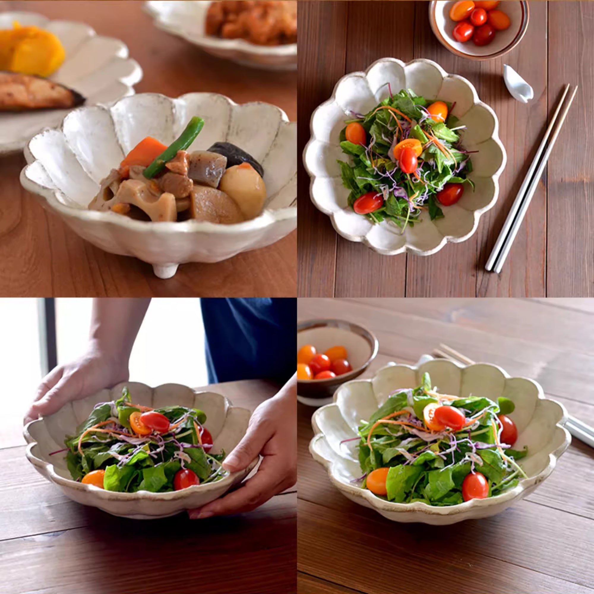 Pear Blossom Shaped Ceramic Dinnerware by Rinka Seito