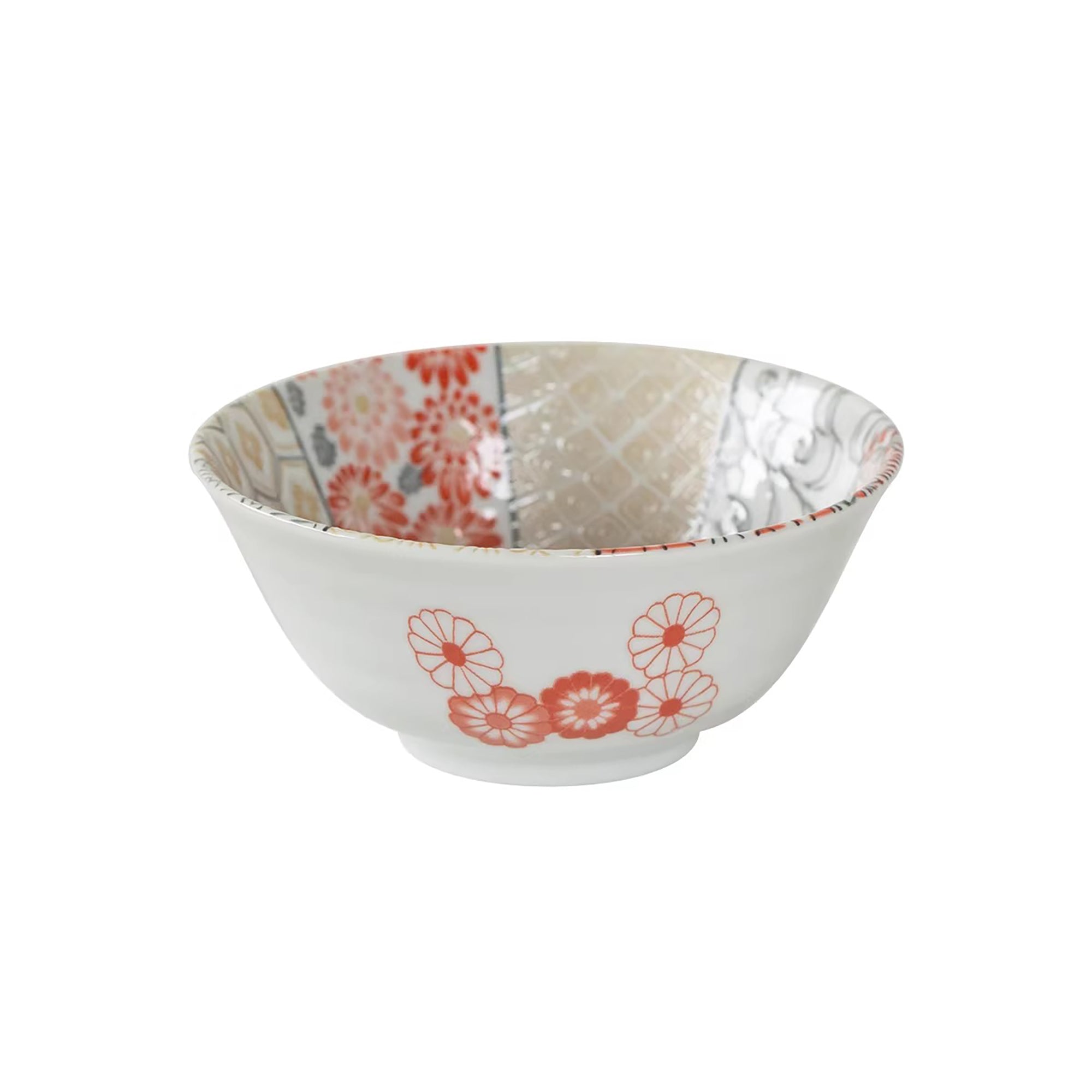 Vaisselle Minoyaki motif chrysanthème et vagues porte-bonheur