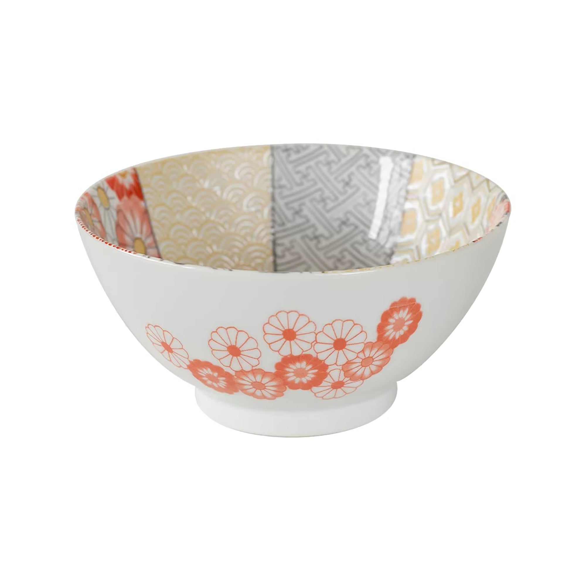 Vaisselle Minoyaki motif chrysanthème et vagues porte-bonheur