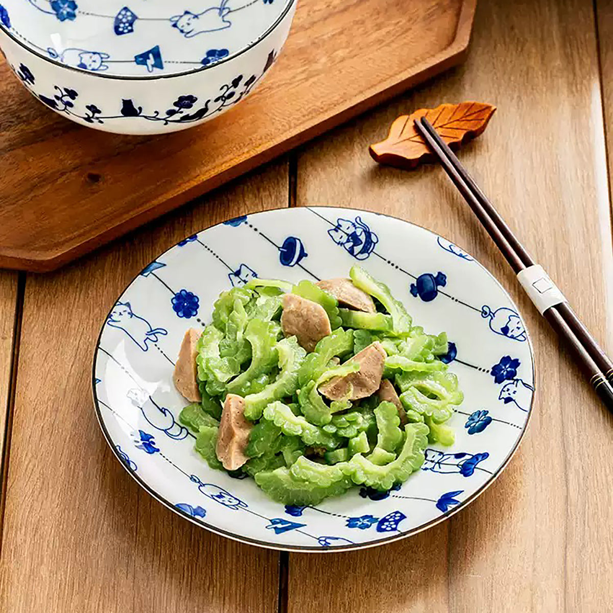 Service de vaisselle Minoyaki avec bonheur en guirlande